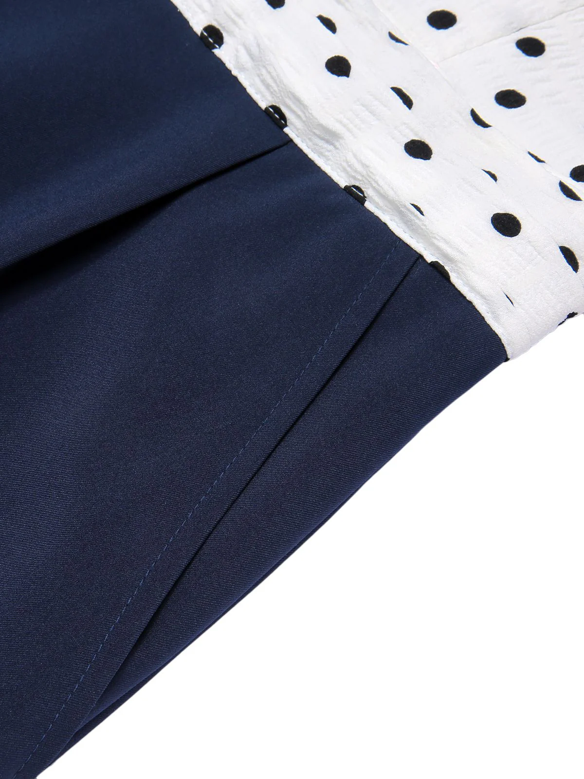 Blue & White 1930s Polka Dots Tie Neck Jumpsuit - Image 7