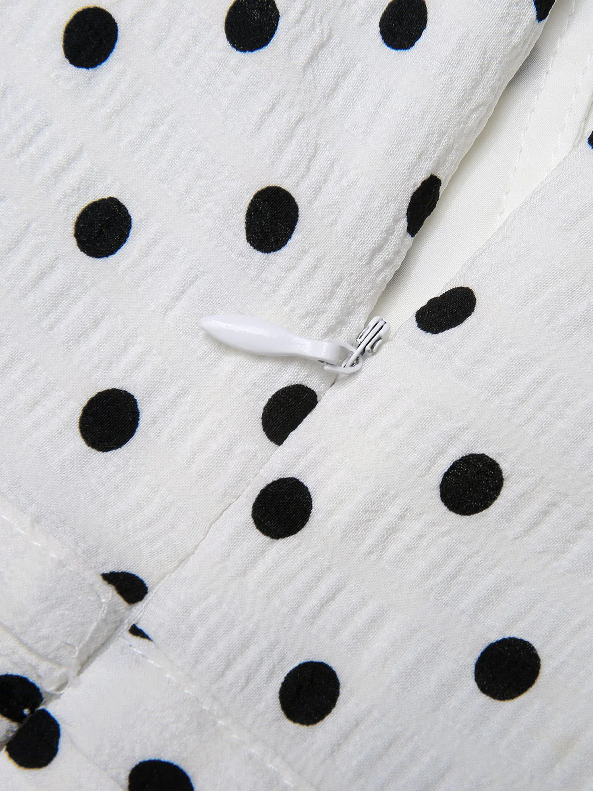 Blue & White 1930s Polka Dots Tie Neck Jumpsuit - Image 14
