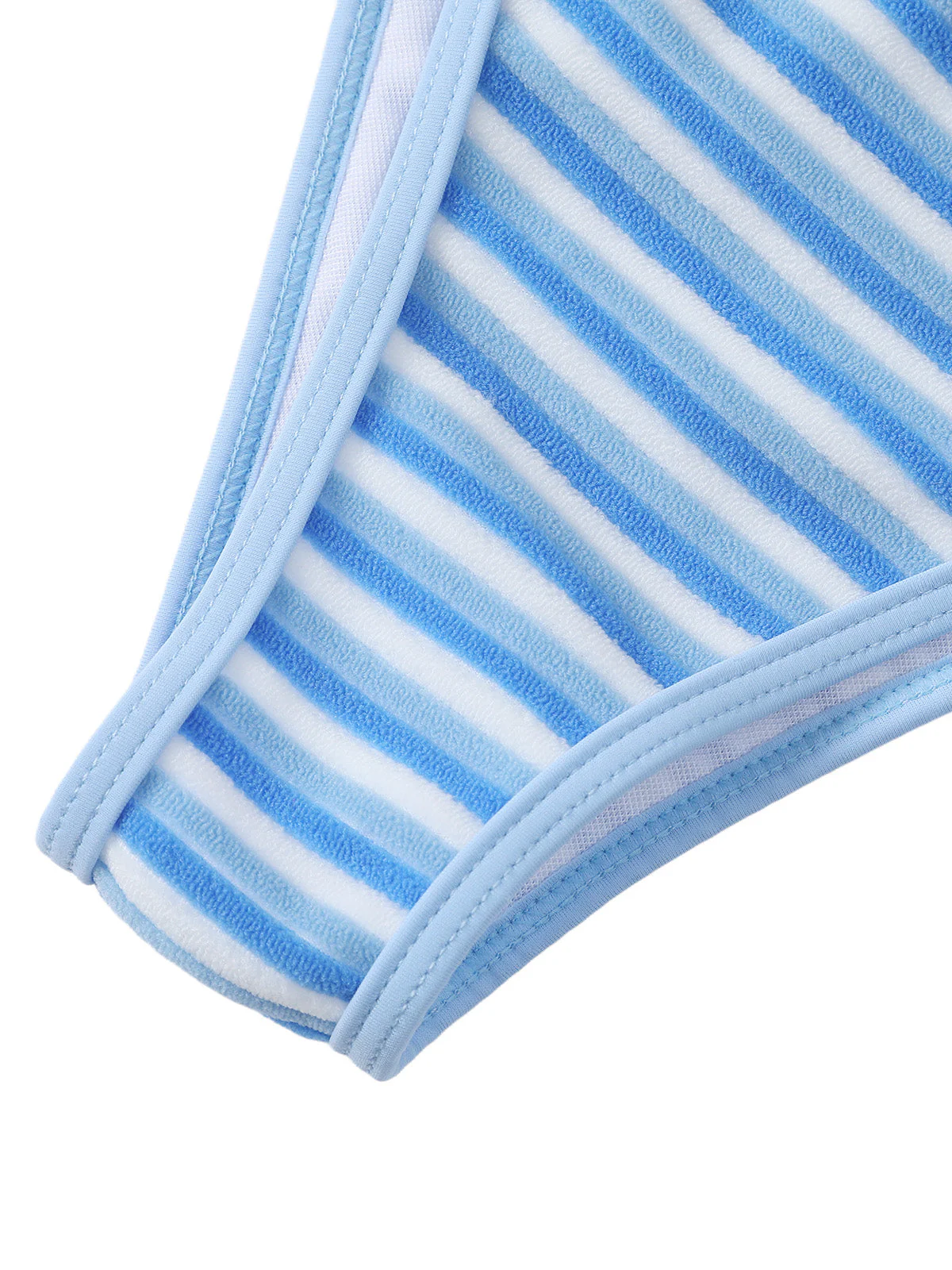Blue & White 1940s Striped Side Tie Tankini Set - Image 10