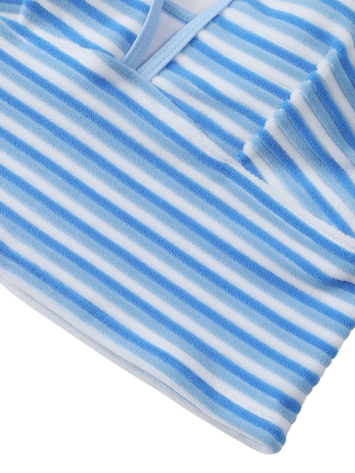 Blue & White 1940s Striped Side Tie Tankini Set - Image 5