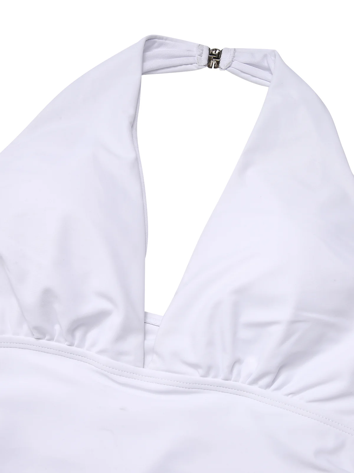 Blue & White 1950s Polka Dots Halter Swimsuit - Image 5
