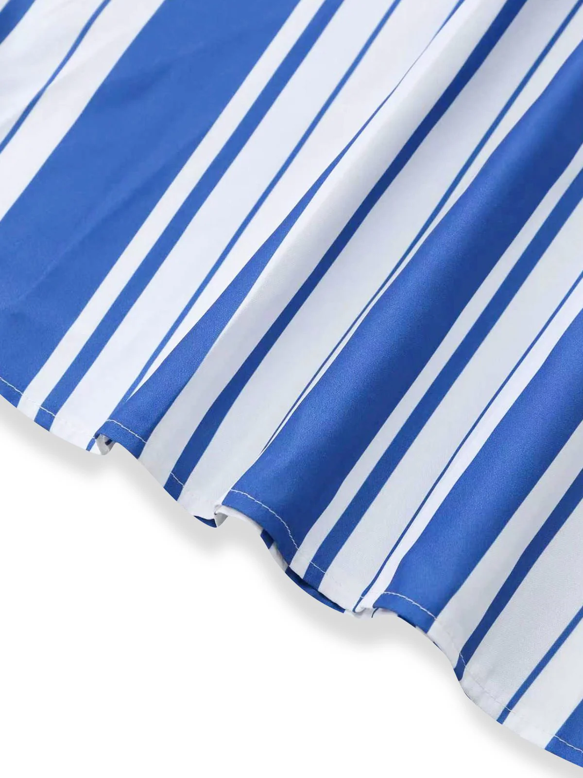 Blue & White 1950s Stripe Spaghetti Strap Midi Dress - Image 5