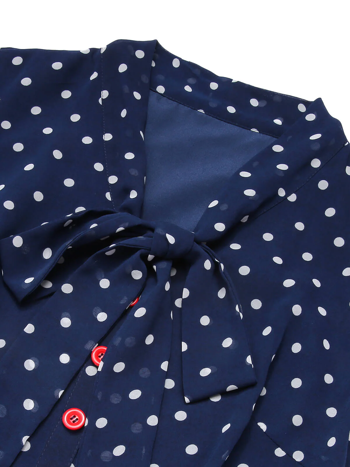 Blue & White 1960s Polka Dot Cap Sleeve Dress - Image 5