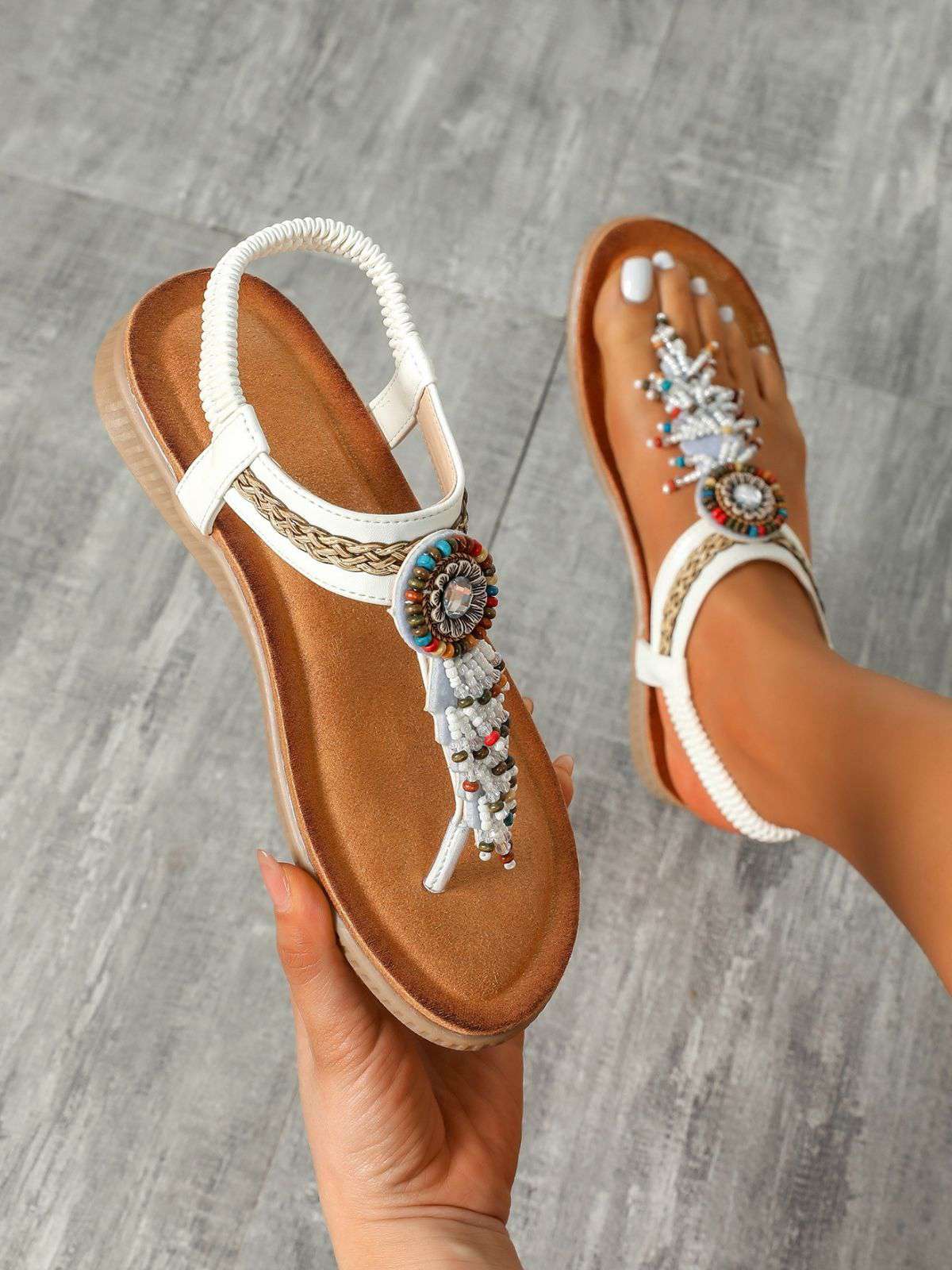 Bohemian Style Flip-Flop Tassel Sandals - Image 3