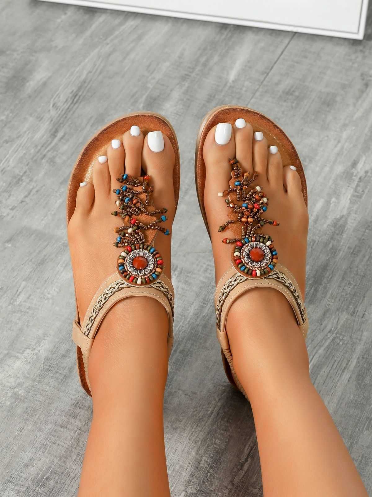 Bohemian Style Flip-Flop Tassel Sandals - Image 6
