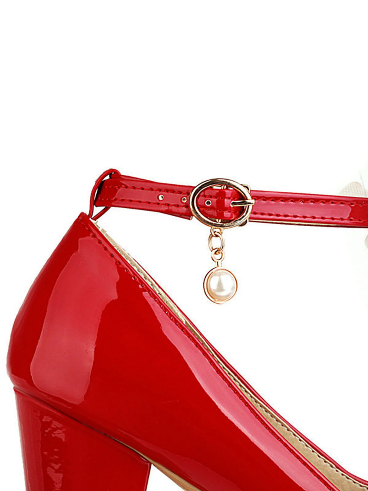 Bow Patent Leather Mary Jane Chunky Heels - Image 3