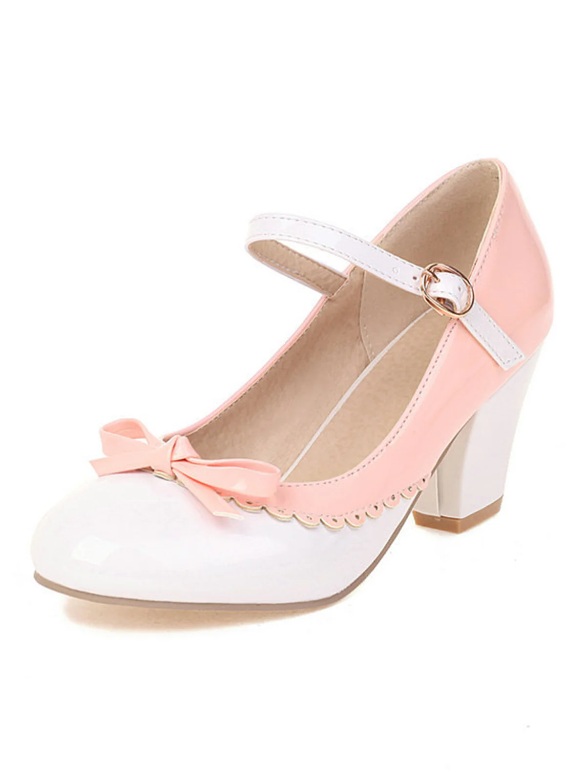 Bowknot Chunky Heels Mary Jane Shoes - Image 10
