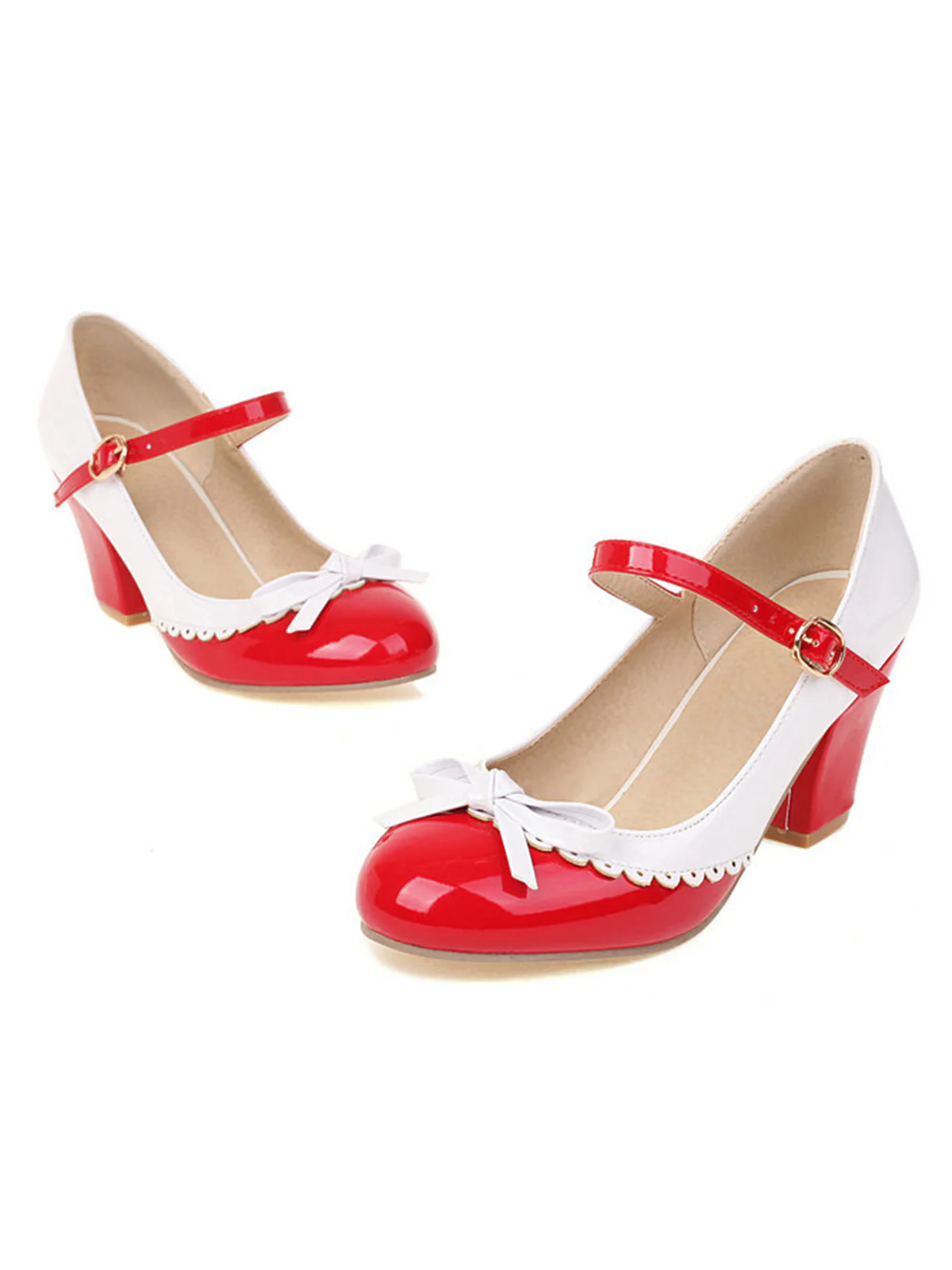Bowknot Chunky Heels Mary Jane Shoes - Image 11