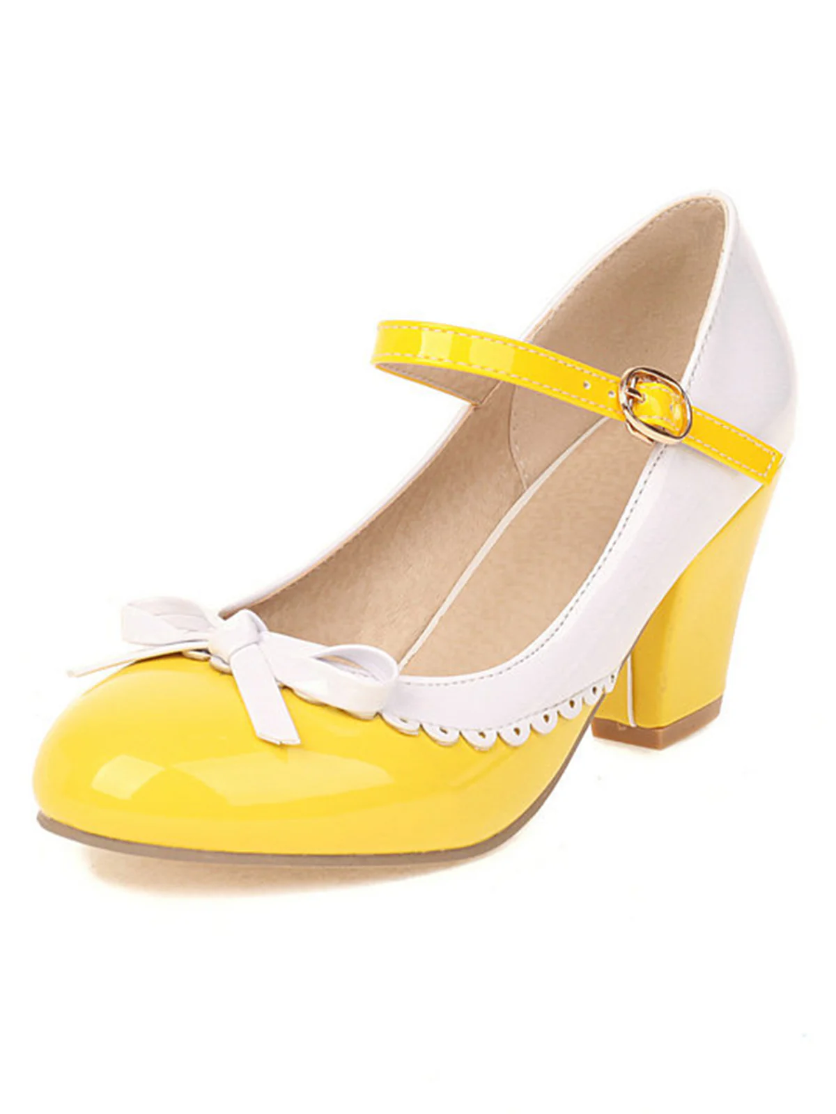 Bowknot Chunky Heels Mary Jane Shoes - Image 2