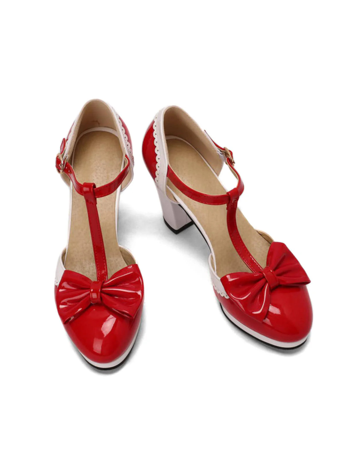 Bowknot Chunky Heels Mary Jane Shoes - Image 10