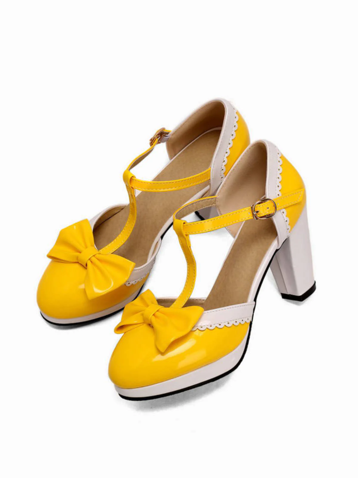 Bowknot Chunky Heels Mary Jane Shoes - Image 16
