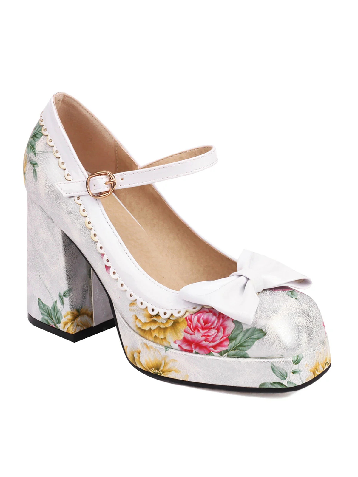 Bowknot Floral High Heel Shoes - Image 6