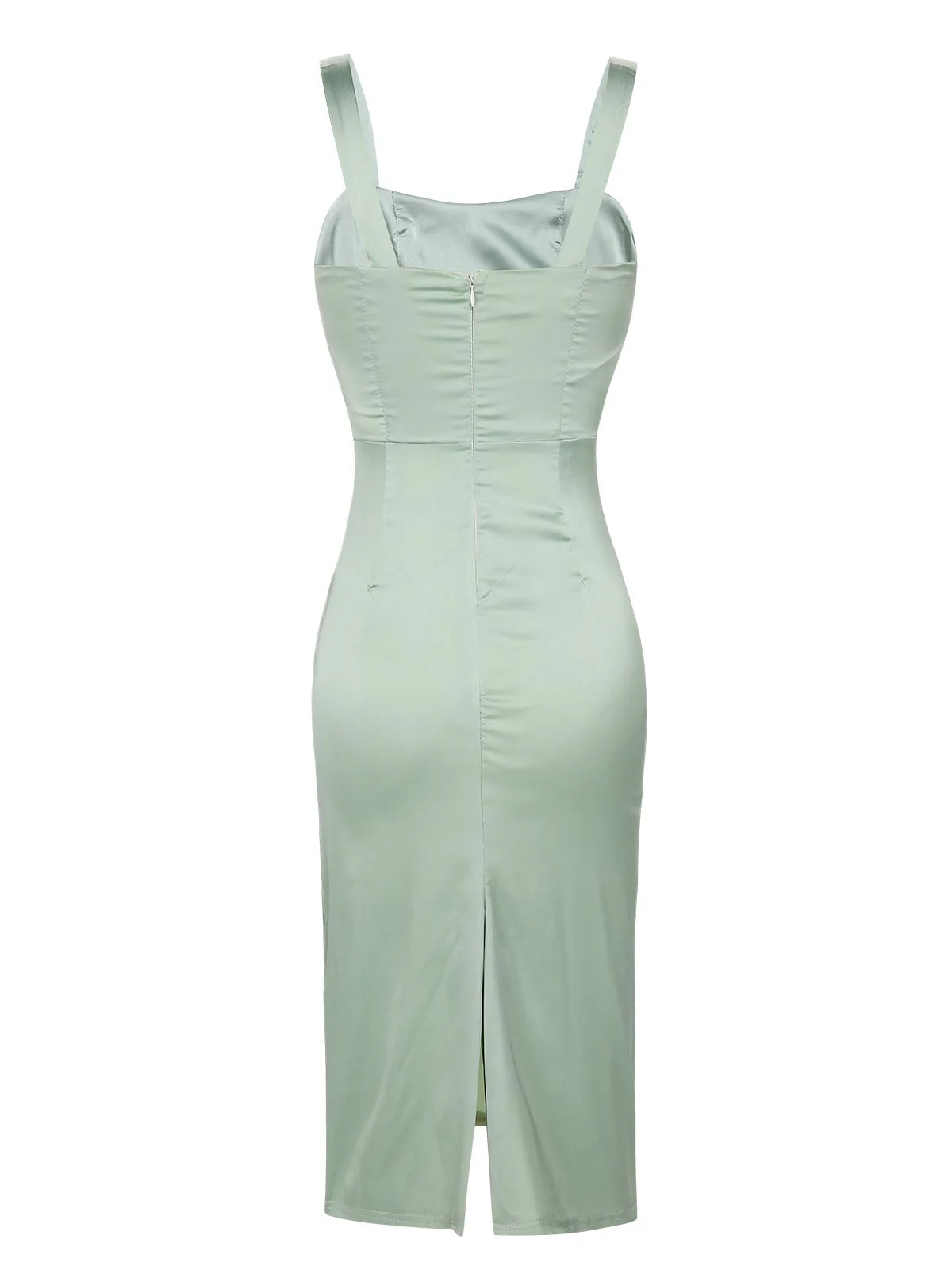 Bright Green 1960s Solid Wrinkle Dress - Image 3