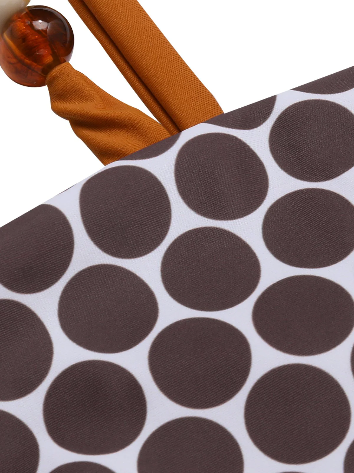 Brown 1930s Beads Straps Polka Dots Reversible Swimsuit - Image 9