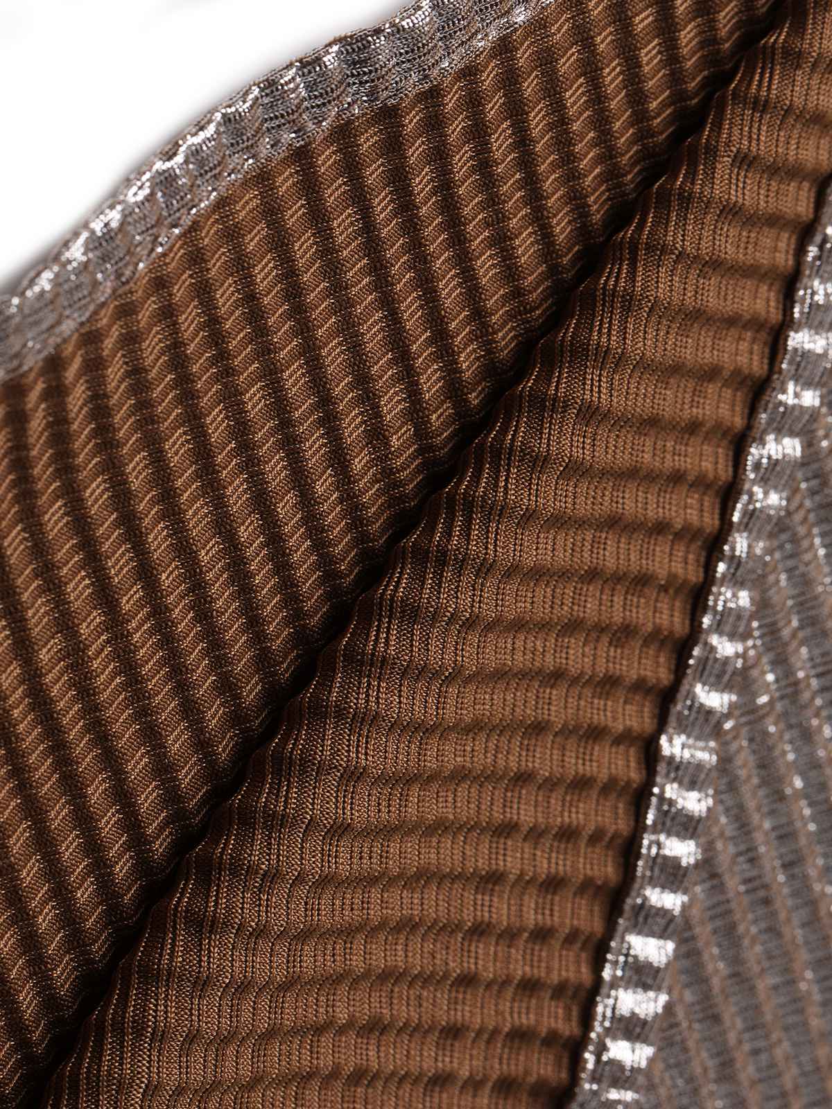 Brown 1930s Deep V Metallic Cut-Out Maxi Dress - Image 6
