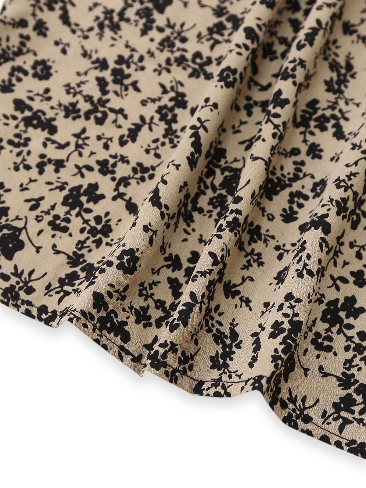 Brown 1930s Ditsy Floral Puff Sleeve Jumpsuit - Image 5