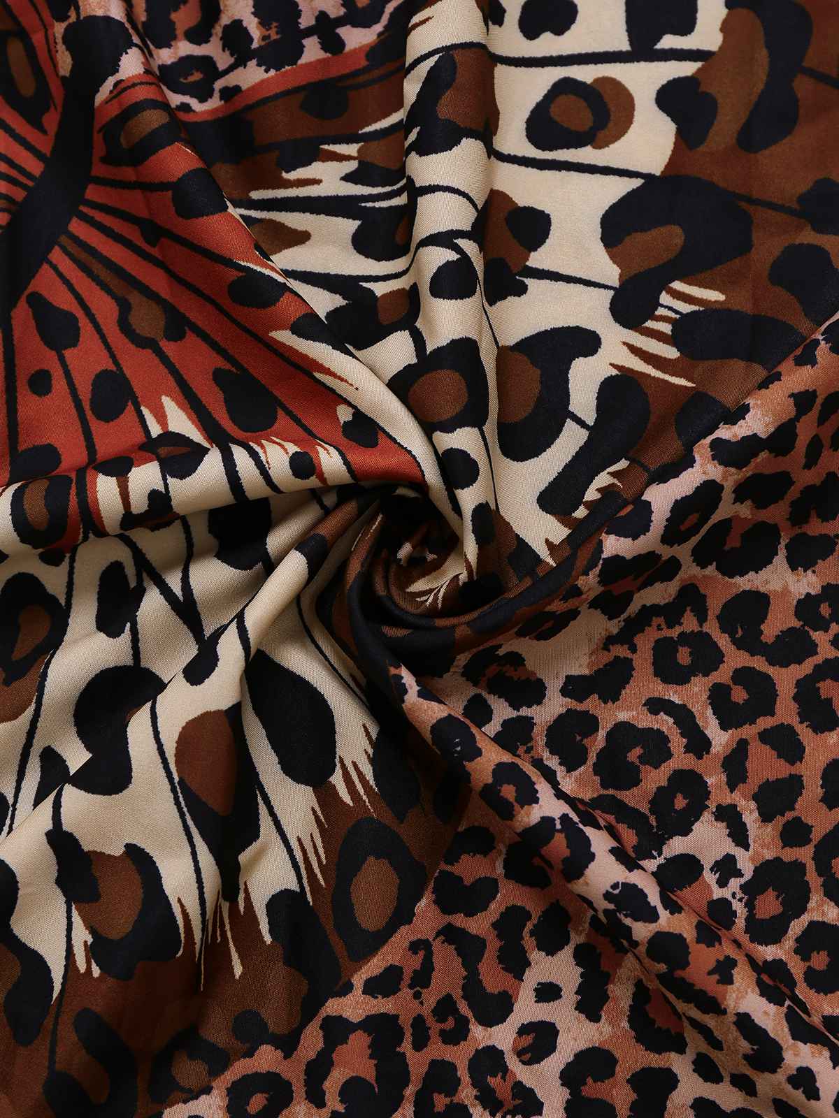 Brown 1930s Leopard Butterfly Round Halter Dress - Image 4