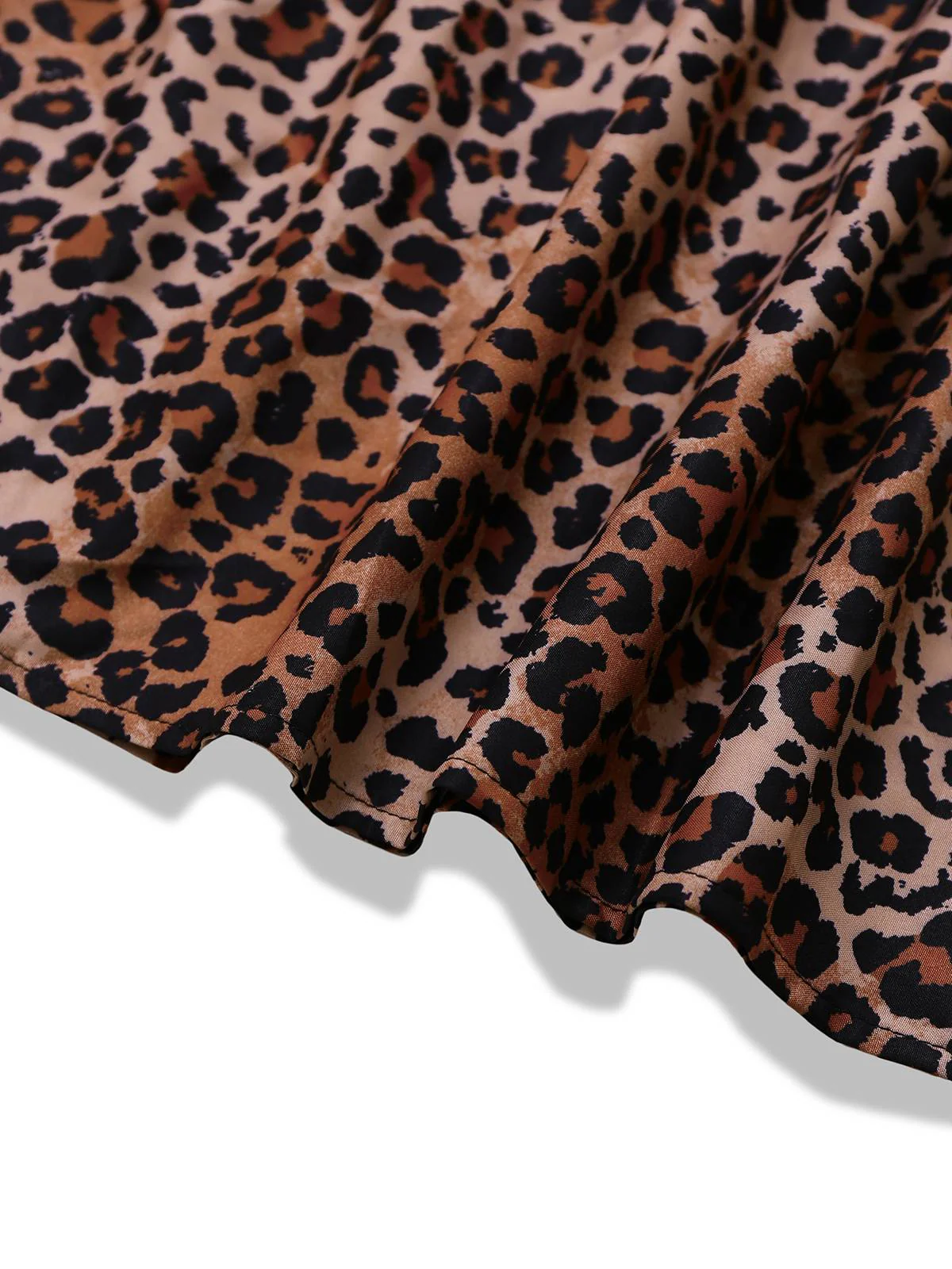 Brown 1930s Leopard Butterfly Round Halter Dress - Image 5