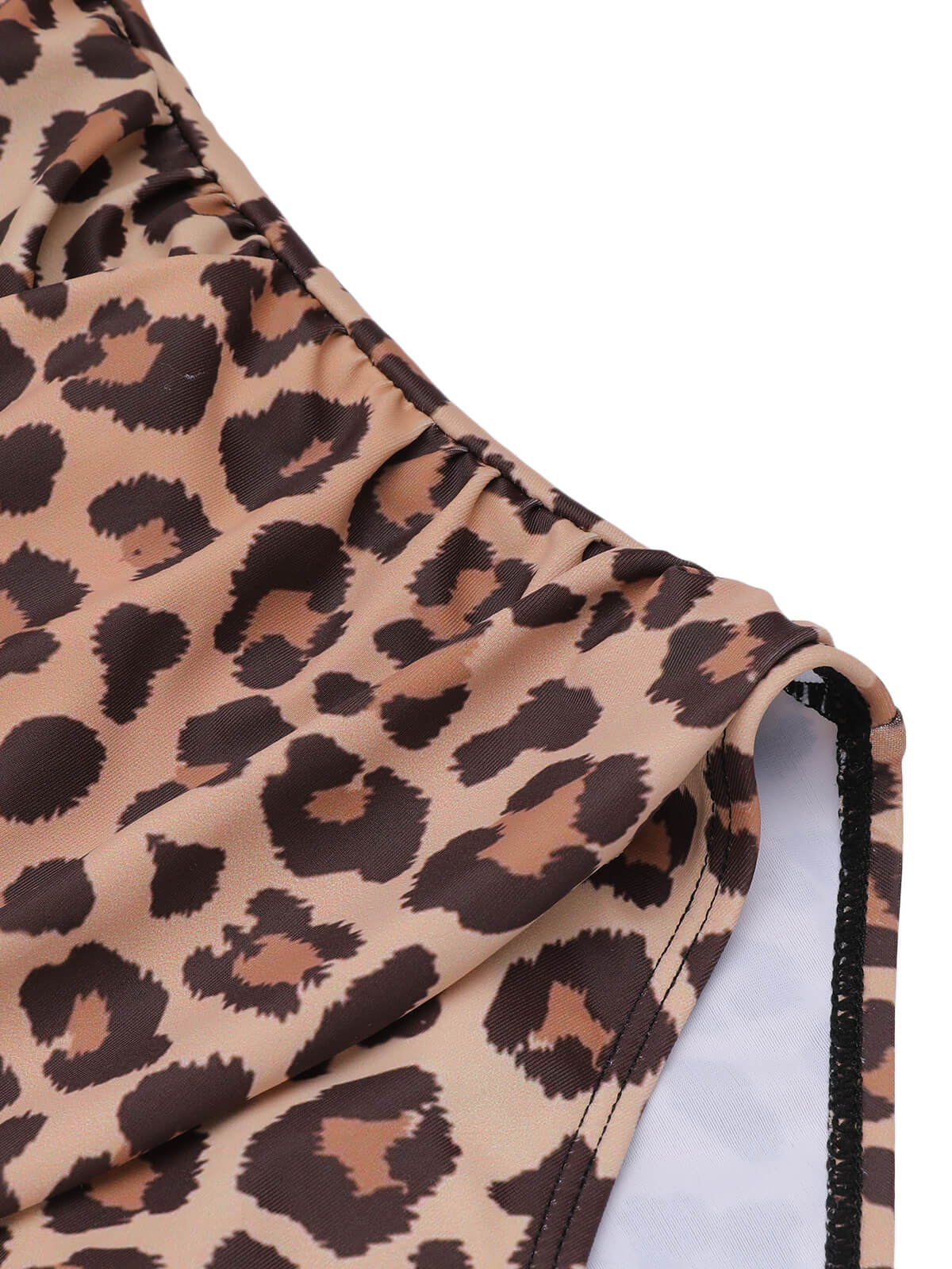 Brown 1930s Leopard V-Neck Halter Swimsuit - Image 6