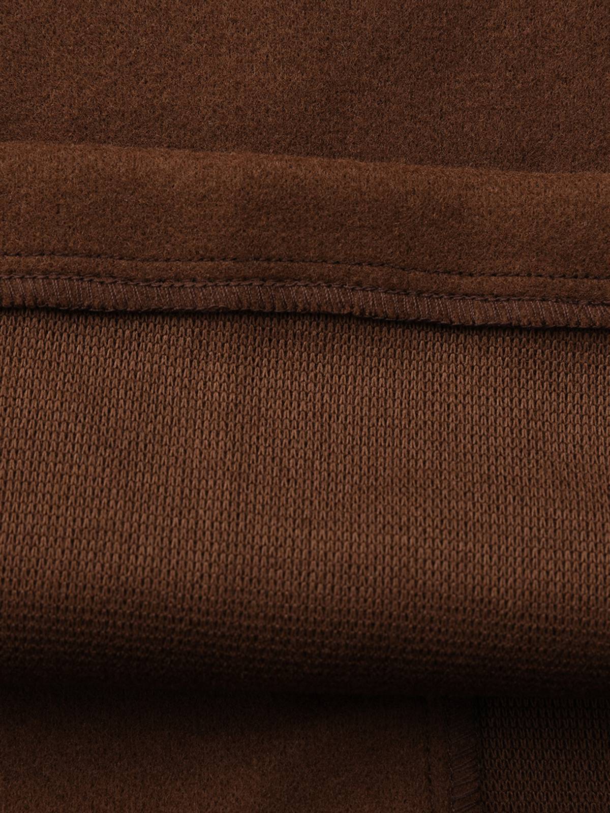 Brown 1930s Notched Collar Faux-Wool Long Coat - Image 11