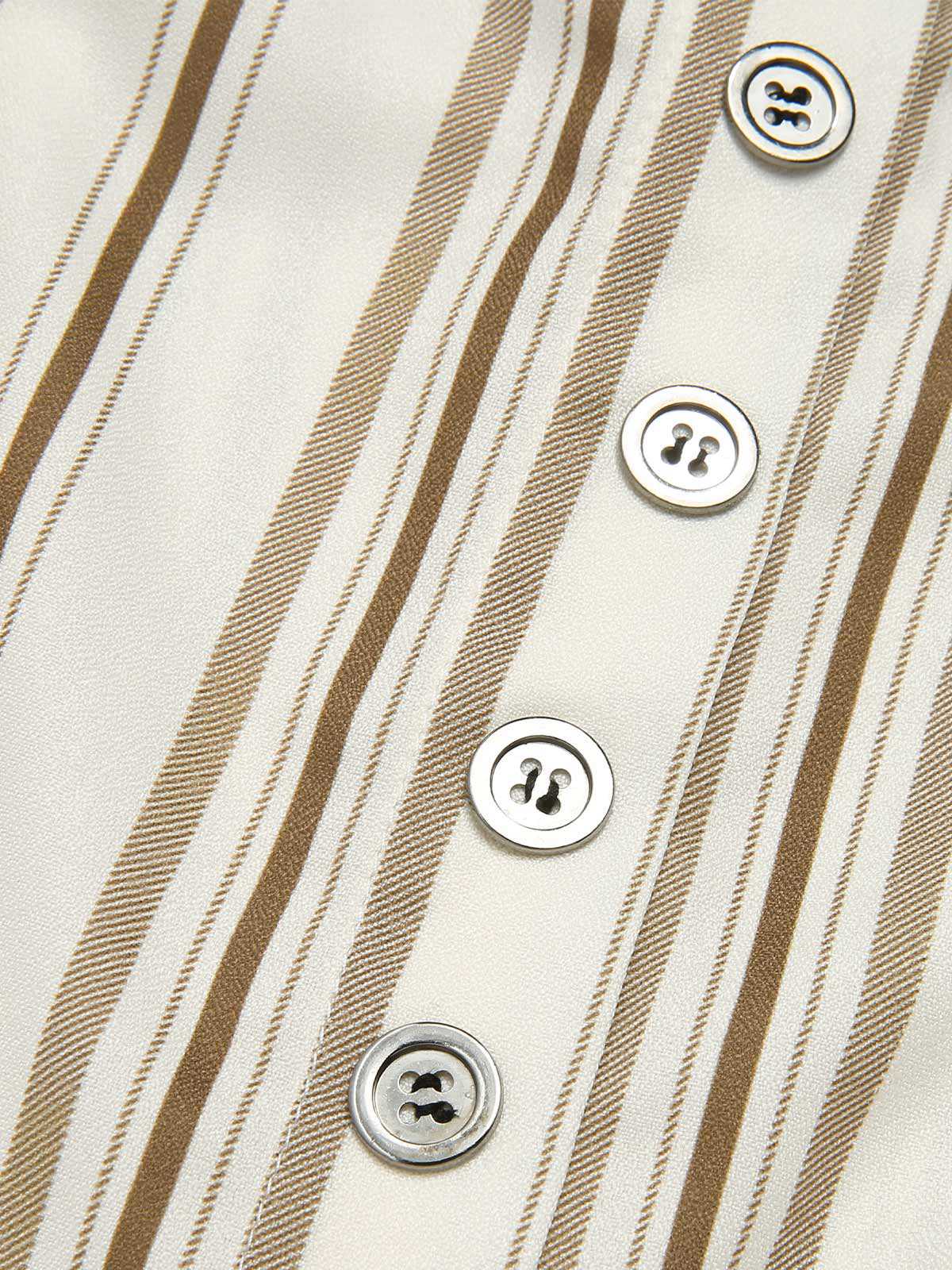 Brown 1930s Stripes Spaghetti Straps Jumpsuit - Image 6