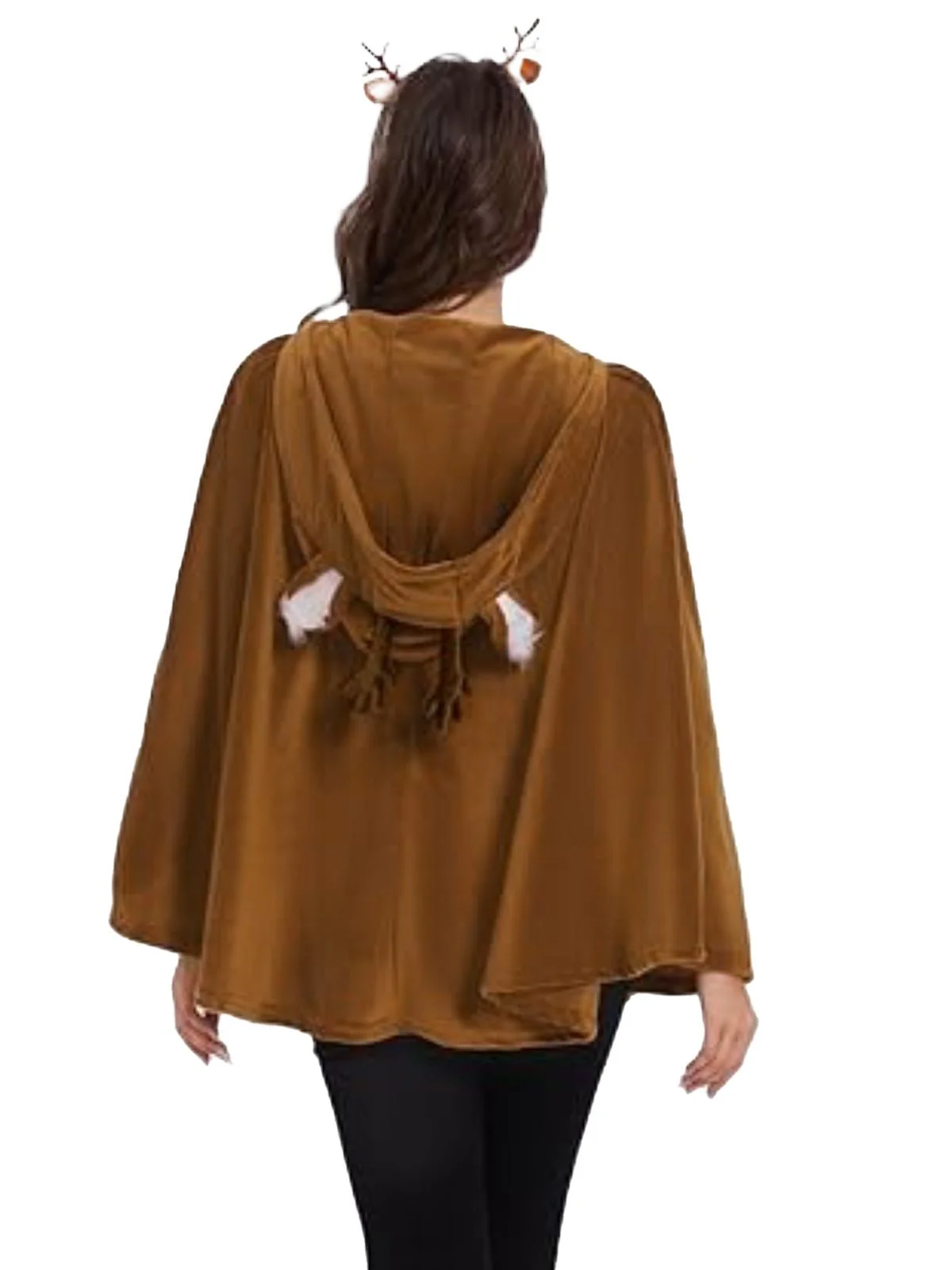 Brown 1940s Christmas Forest Deer Cape - Image 4