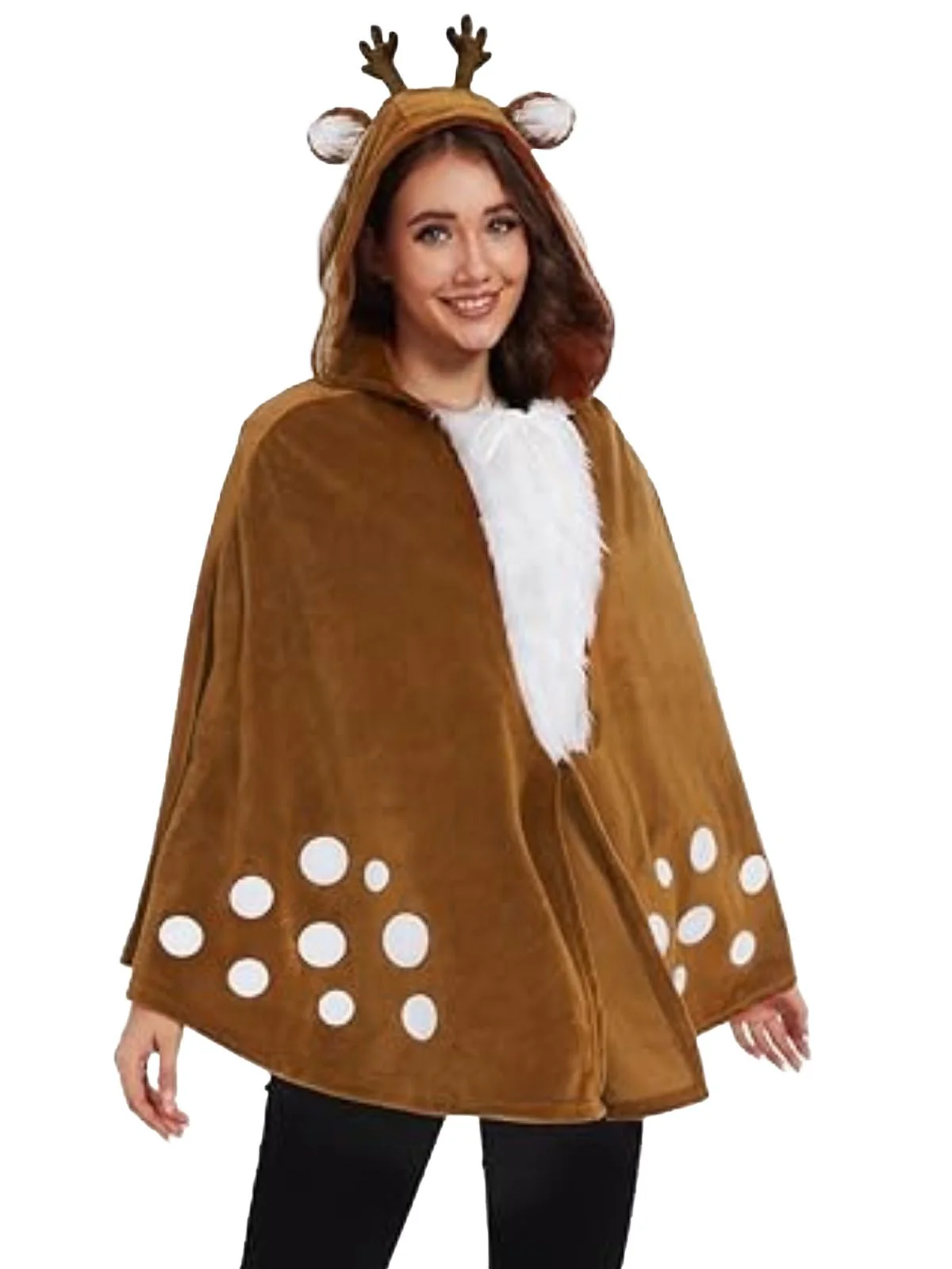 Brown 1940s Christmas Forest Deer Cape - Image 6