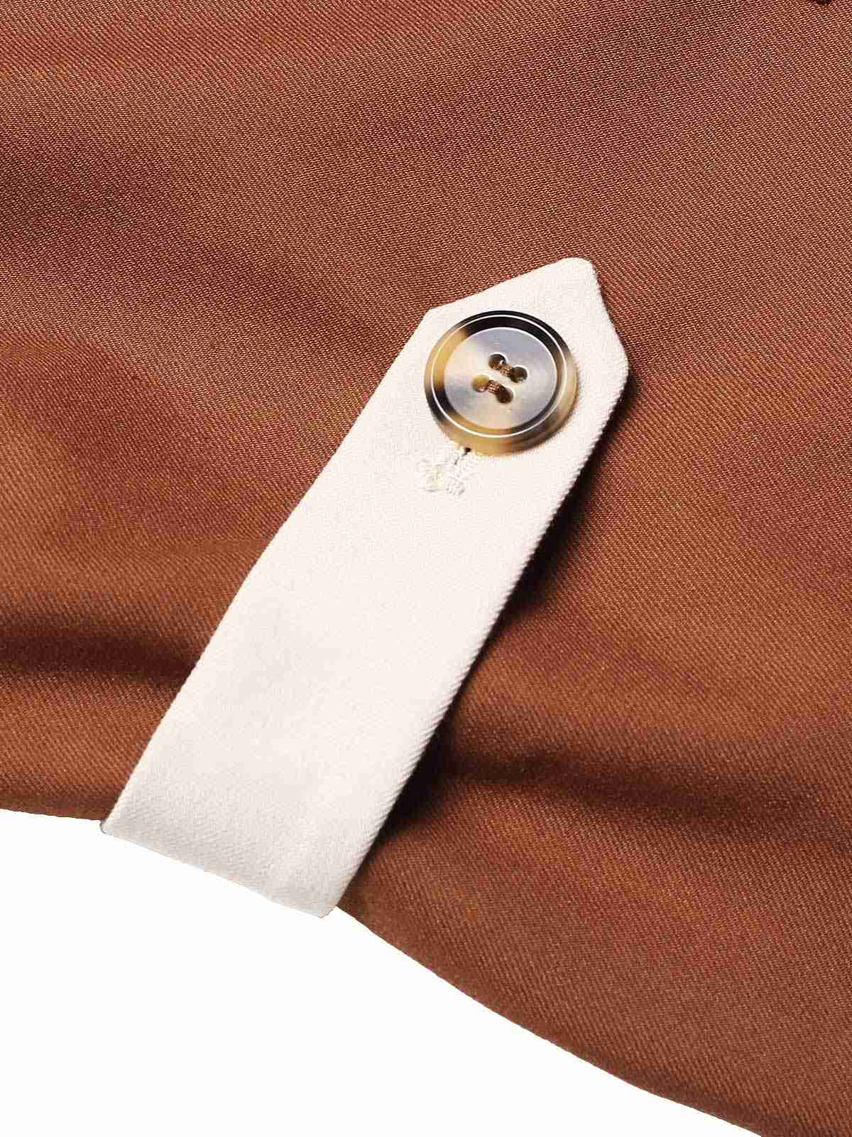 Brown 1940s Color Block Lapel Coat - Image 6