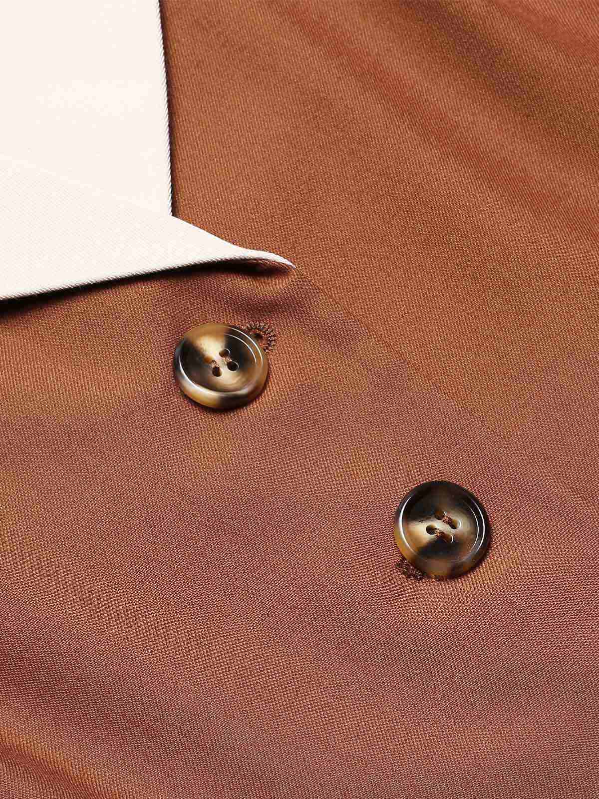 Brown 1940s Color Block Lapel Coat - Image 7