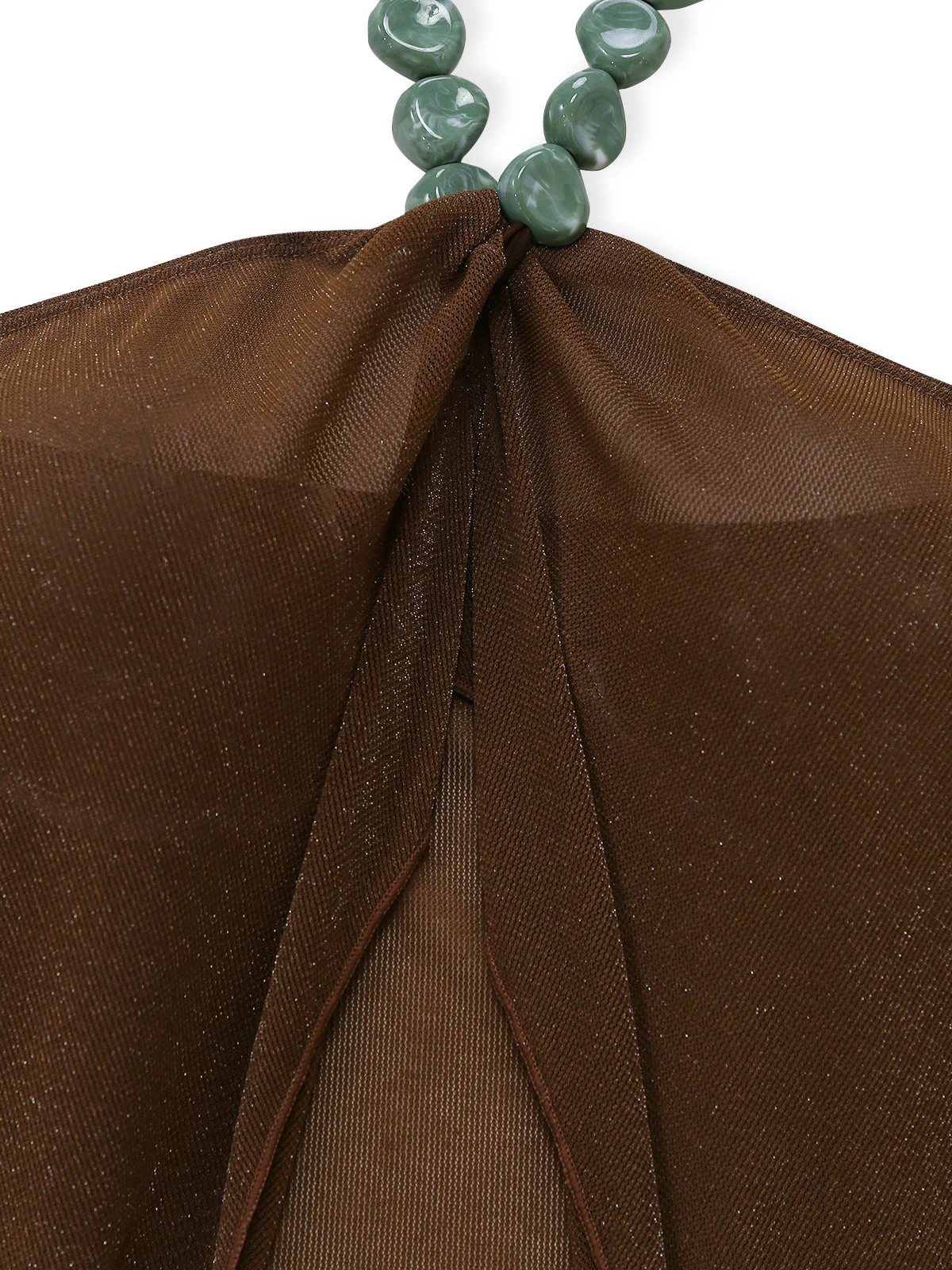 Brown 1940s Halter Solid Cover Up Set - Image 6
