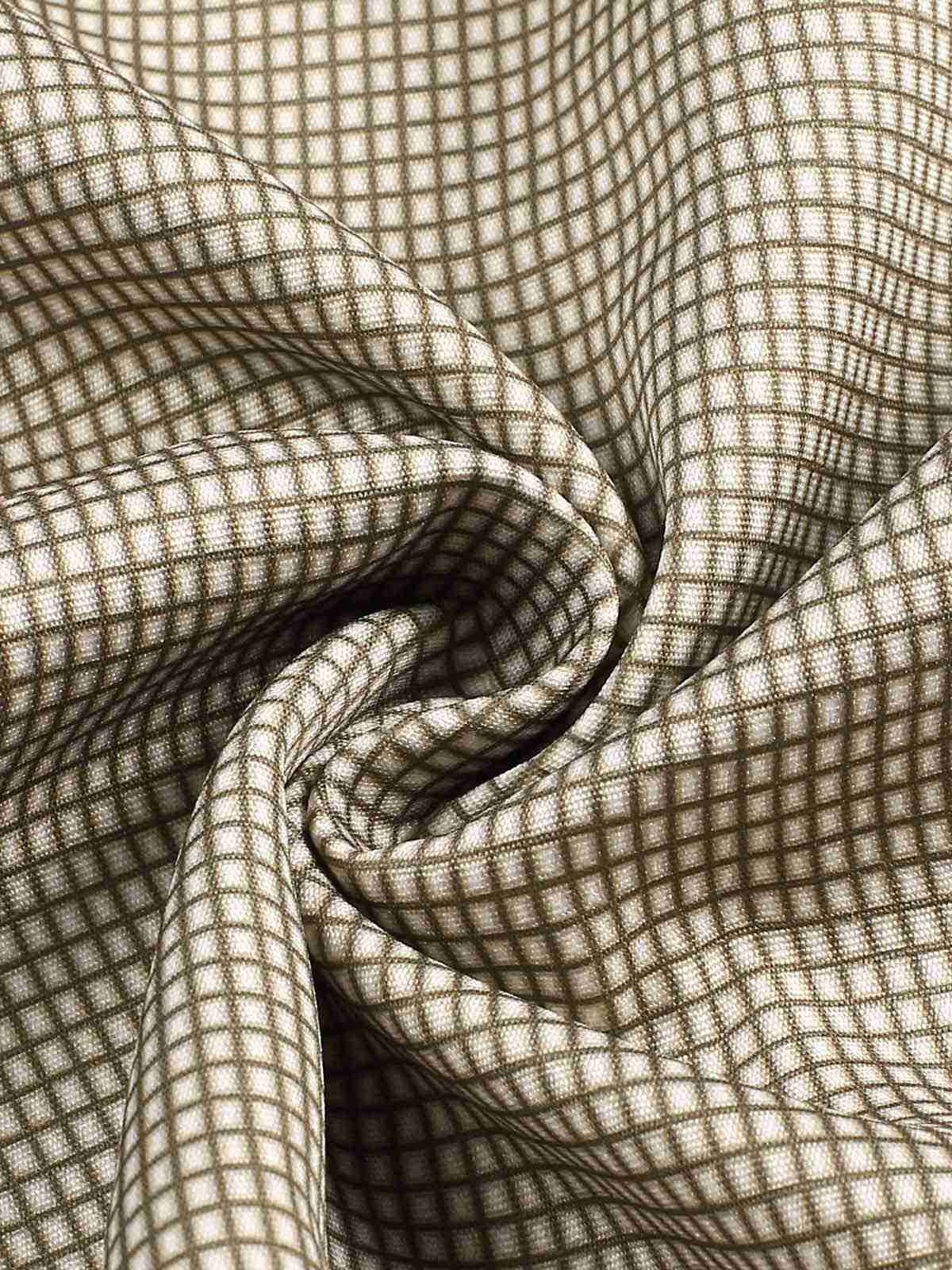 Brown 1940s Small Windowpane Plaid Dress - Image 8