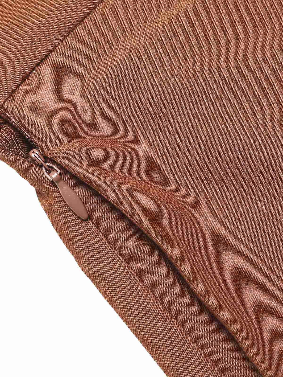 Brown 1940s Solid A-Line Pleated Skirt - Image 6