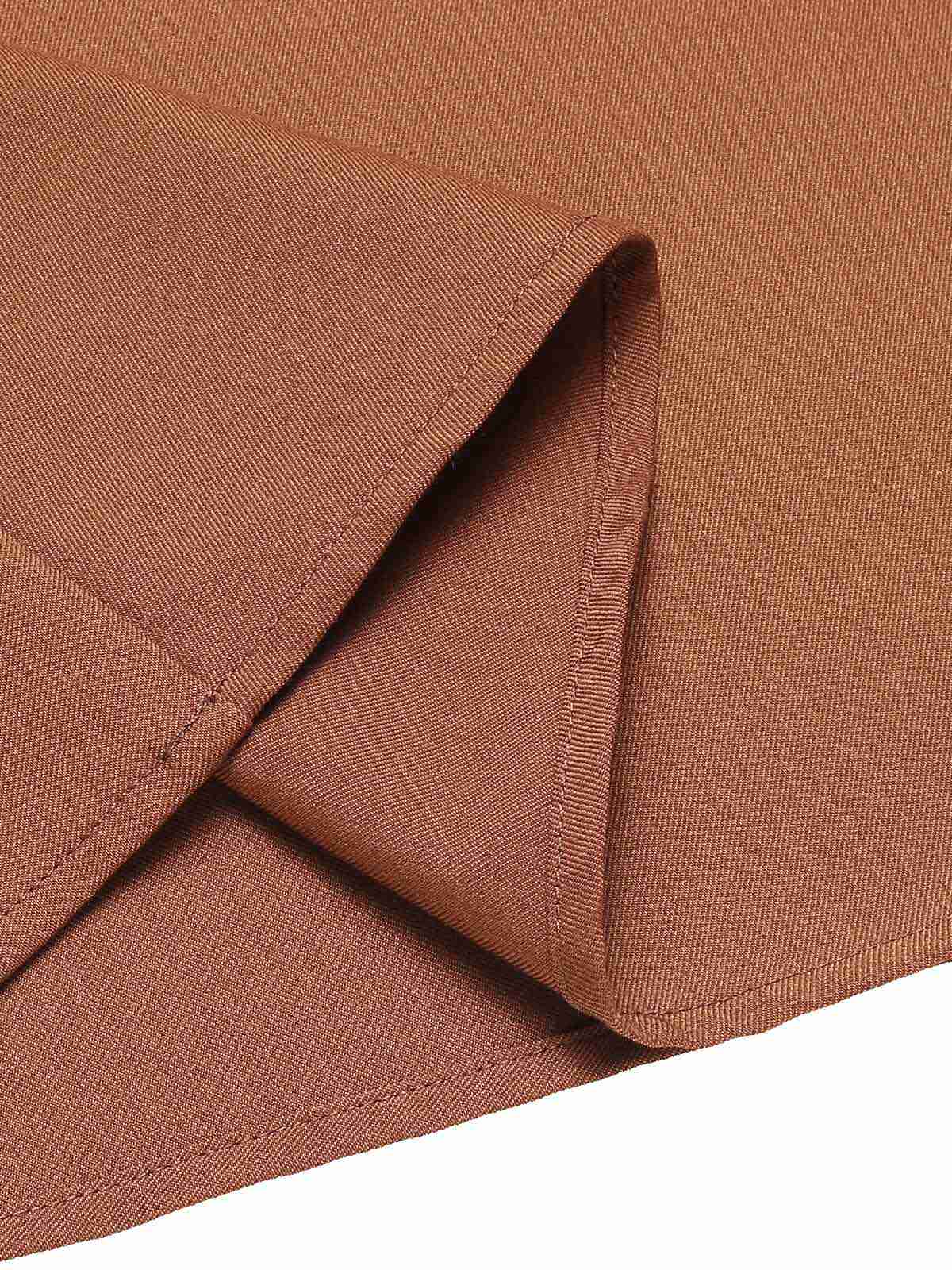 Brown 1940s Solid A-Line Pleated Skirt - Image 7