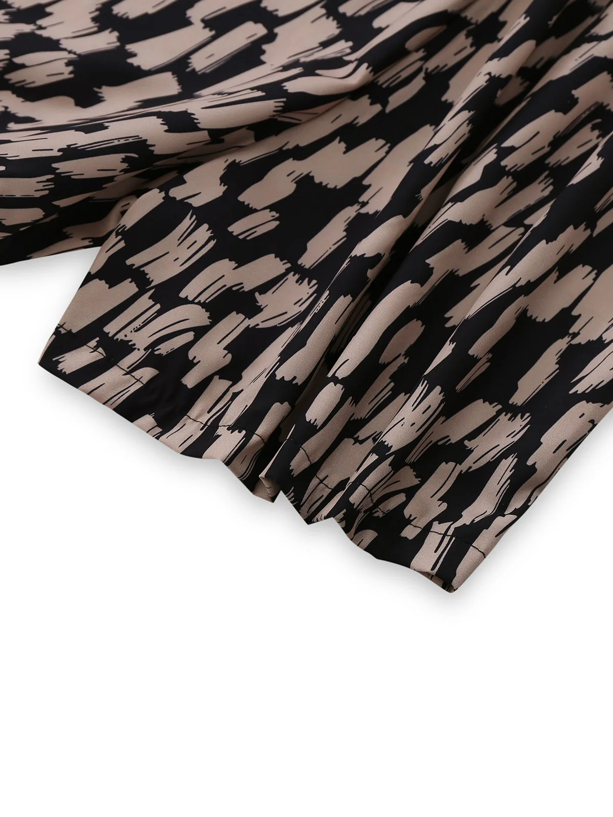 Brown 1940s V-Neck Leopard Satin Bind Romper - Image 8