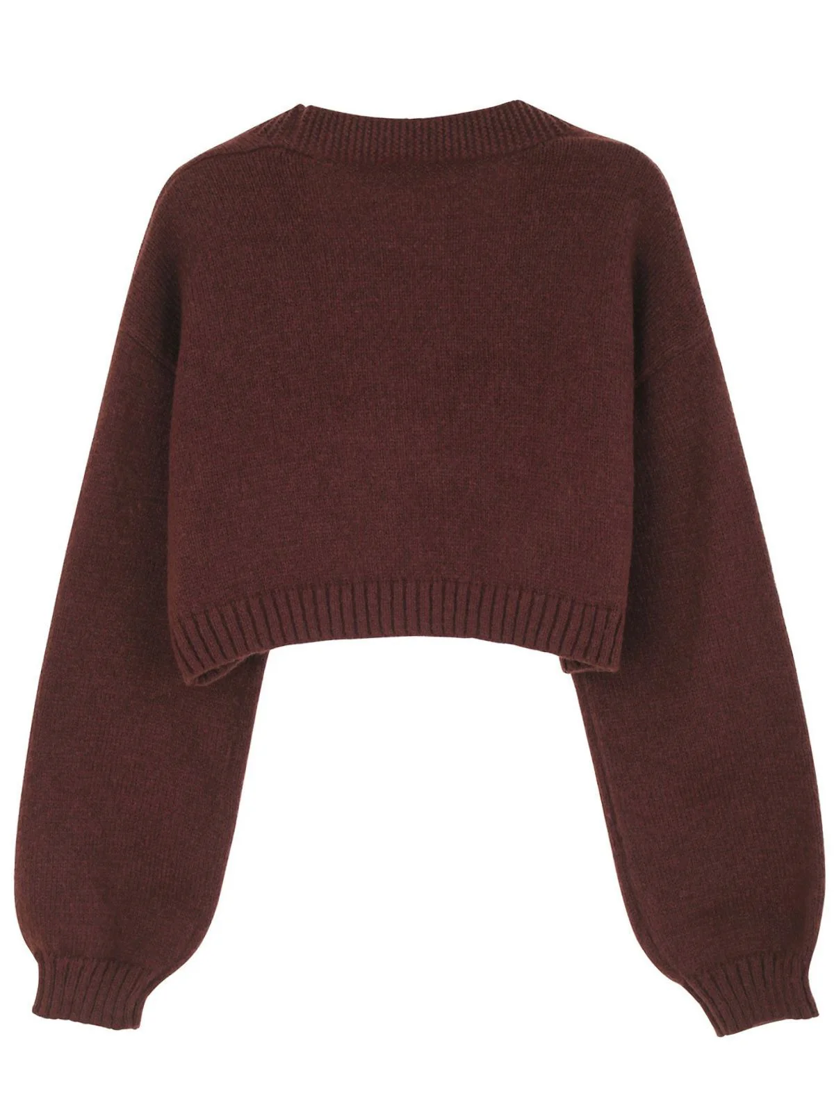 Brown 1960s Christmas Gingerbread Cropped Sweater Cardigan - Image 2