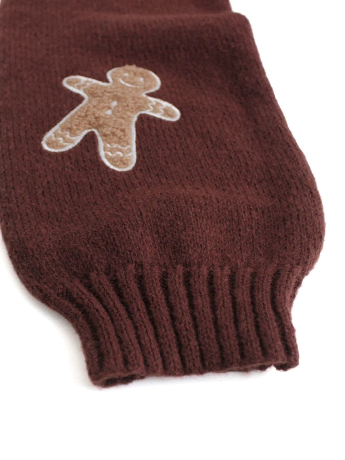 Brown 1960s Christmas Gingerbread Cropped Sweater Cardigan - Image 4
