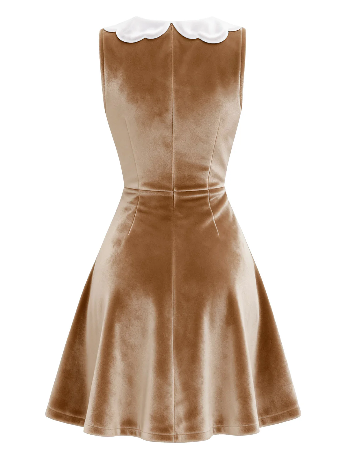 Brown 1960s Christmas Gingerbread Velvet Dress - Image 3