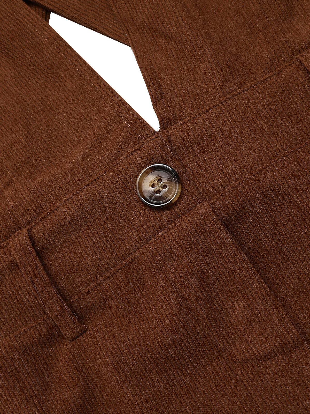 Brown 1960s V-Neck Cross-Back Pinafore Dress - Image 4