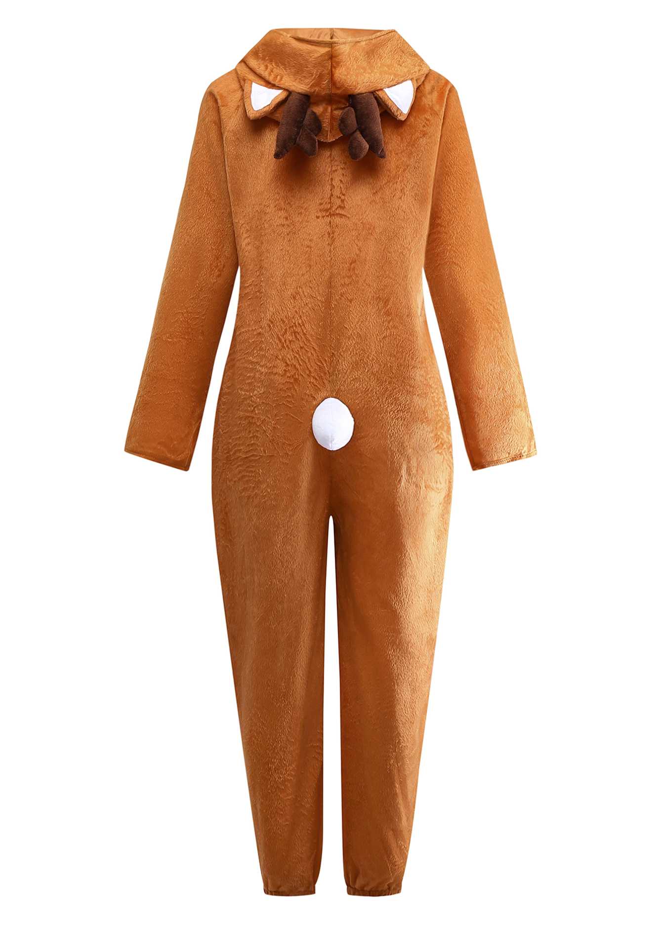 Brown 1970s Christmas Reindeer Cosplay Jumpsuit - Image 3