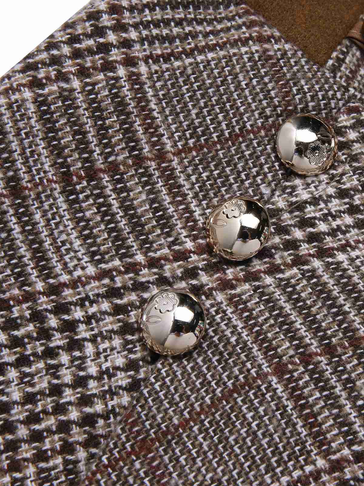 Brown 1940s Lace-Up Glen Plaid Skirt - Image 4