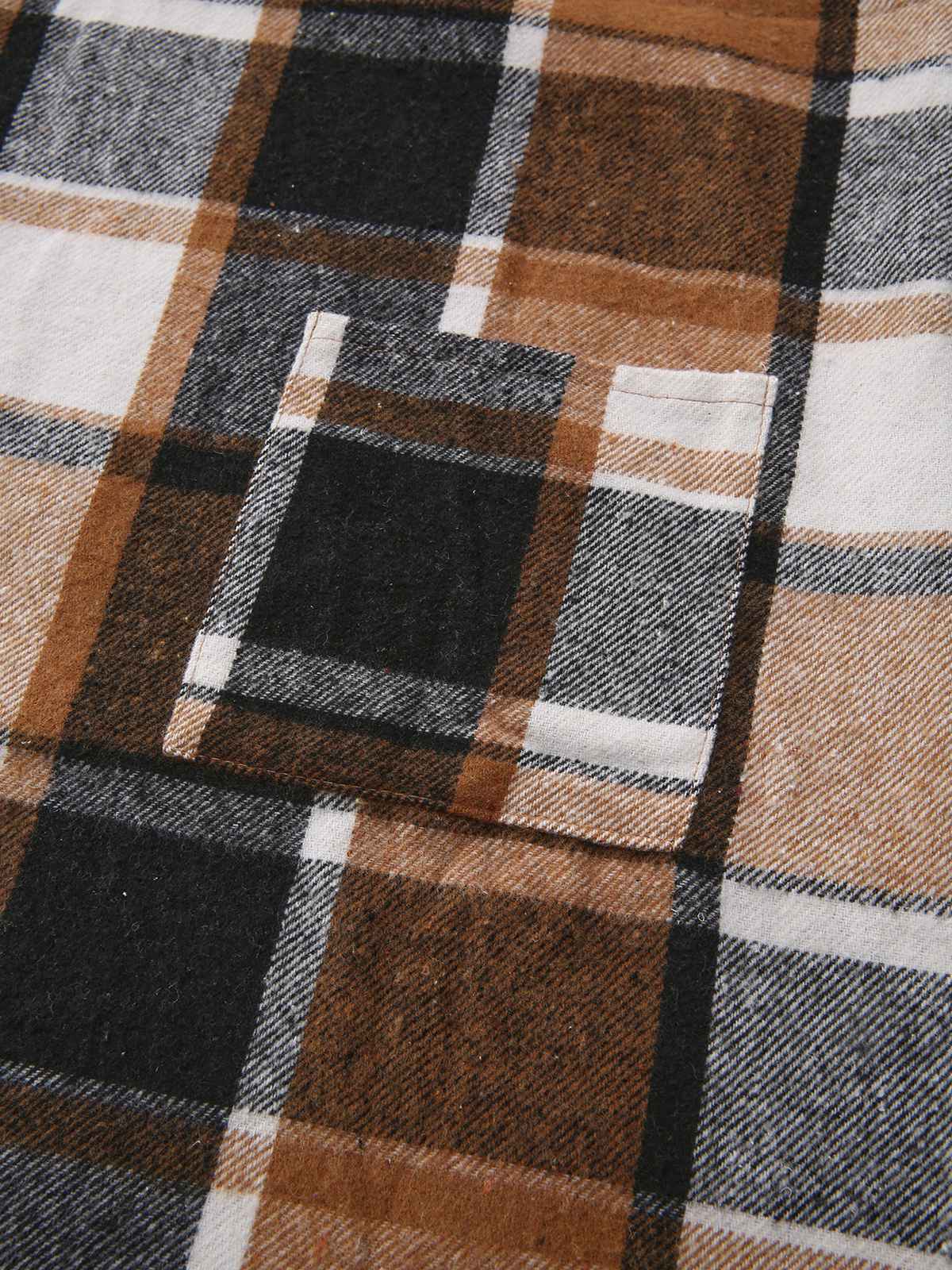 Brown 1970s Plaid V-Neck Pocket Overall Dress - Image 5