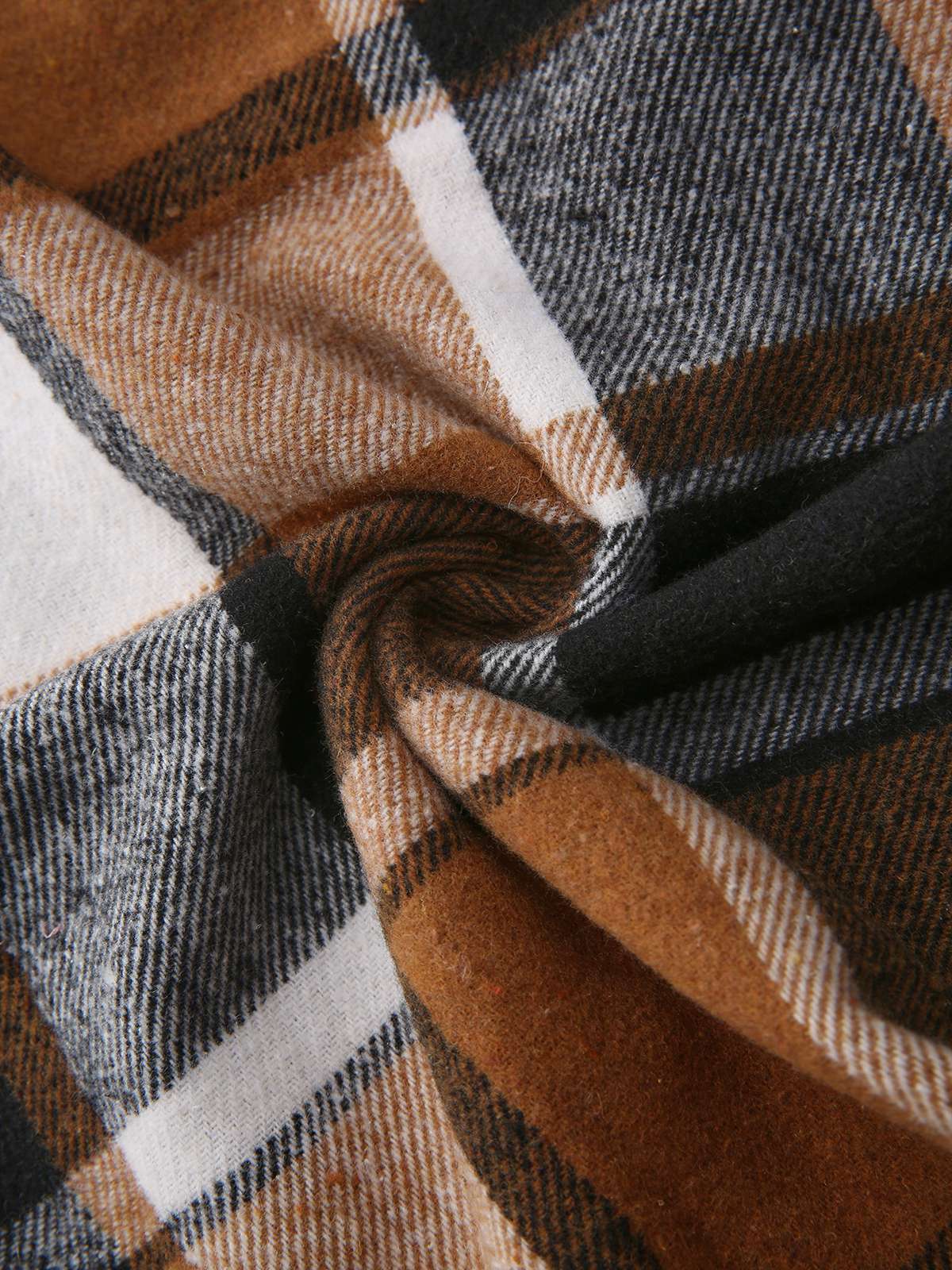 Brown 1970s Plaid V-Neck Pocket Overall Dress - Image 6