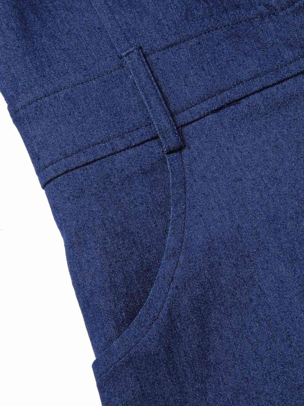Blue 1970s Solid Cotton Sleeveless Denim Romper - Image 10