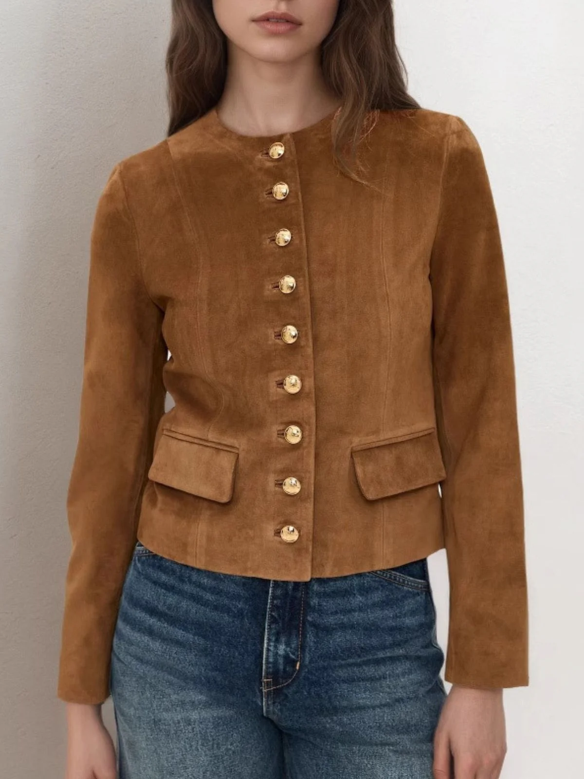 Brown 1970s Suede Button Pocket Jacket - Image 4