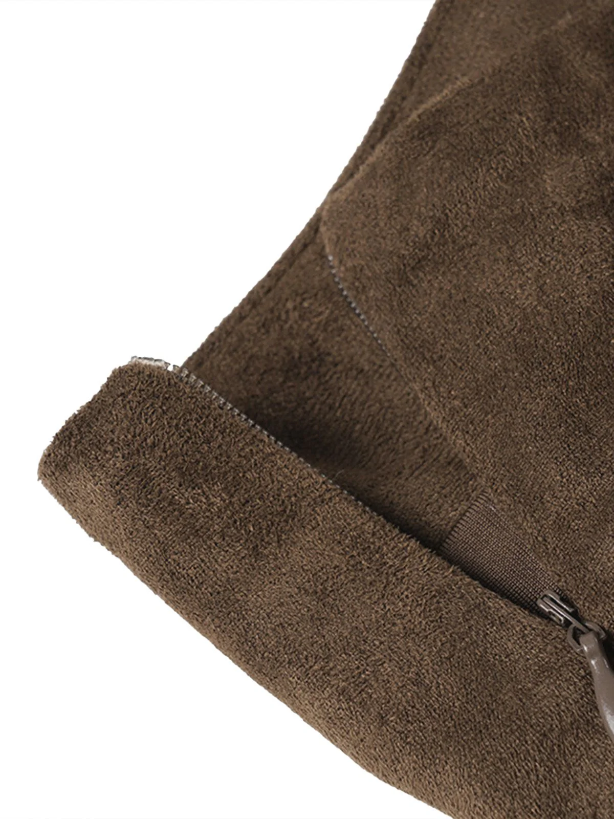 2PCS Brown 1980s Deer Faux Fur-Trimmed Crop Top & Skirt - Image 9