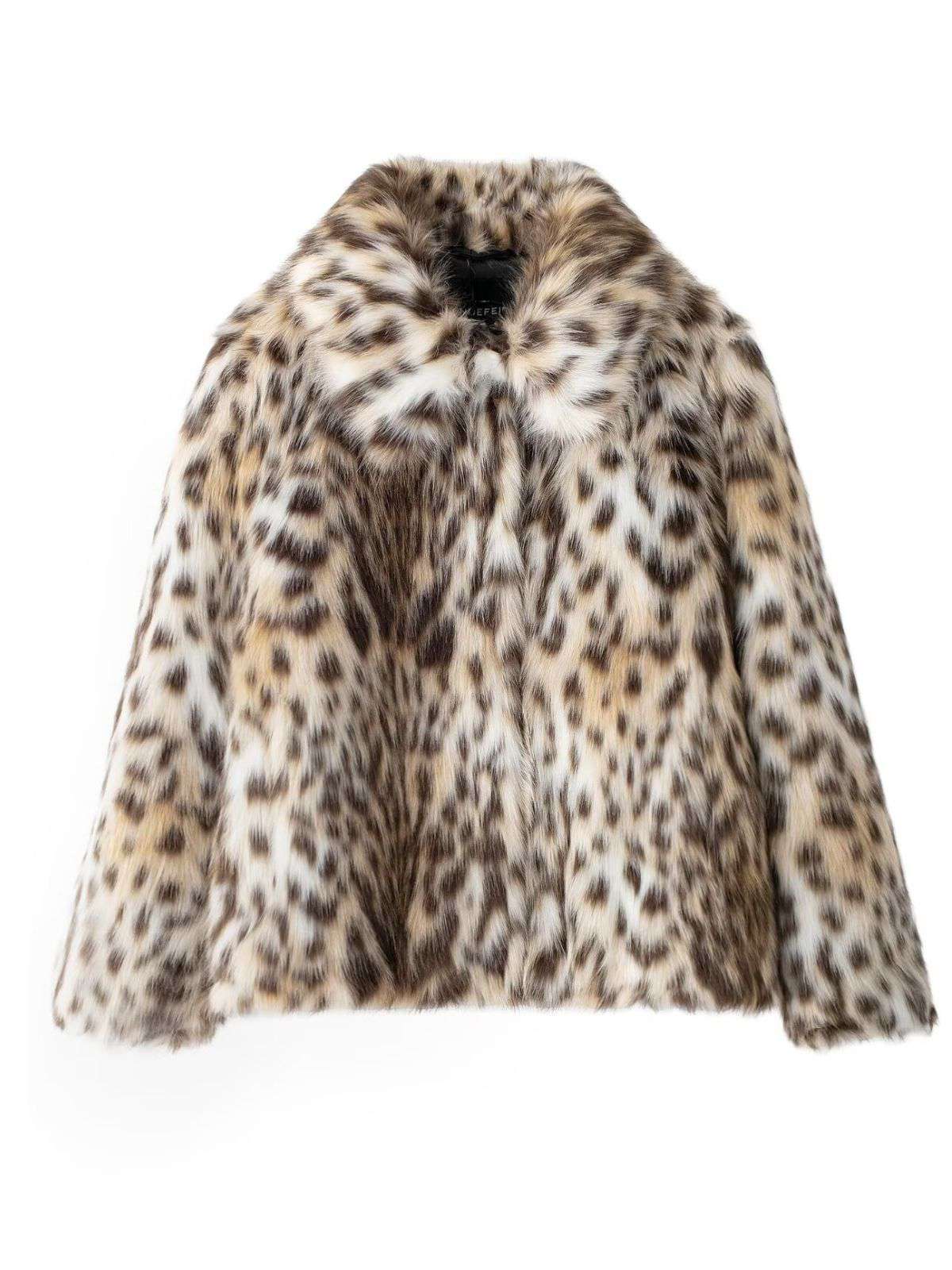 Brown 1980s Leopard Print Faux Fur Coat - Image 2