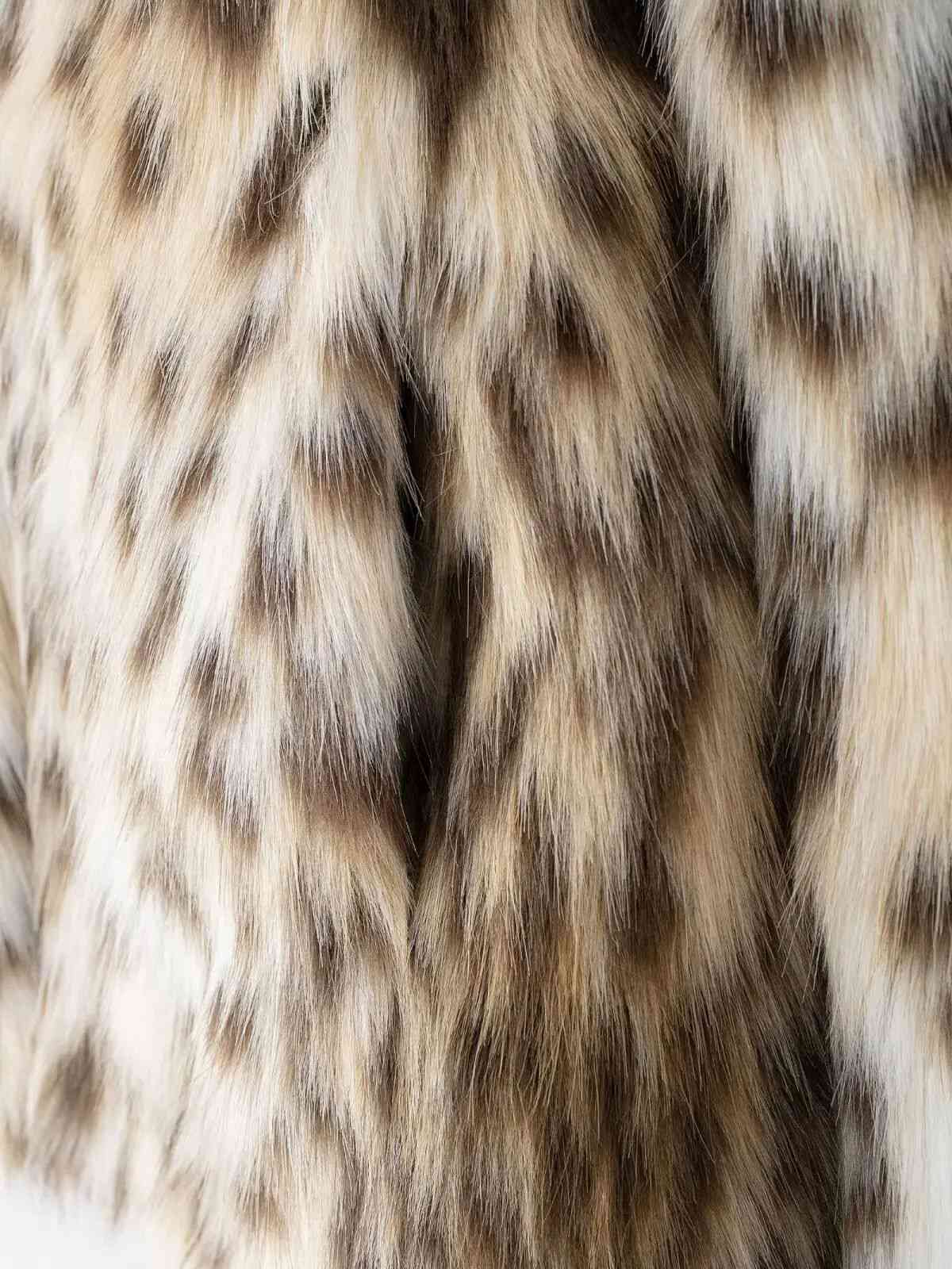 Brown 1980s Leopard Print Faux Fur Coat - Image 7