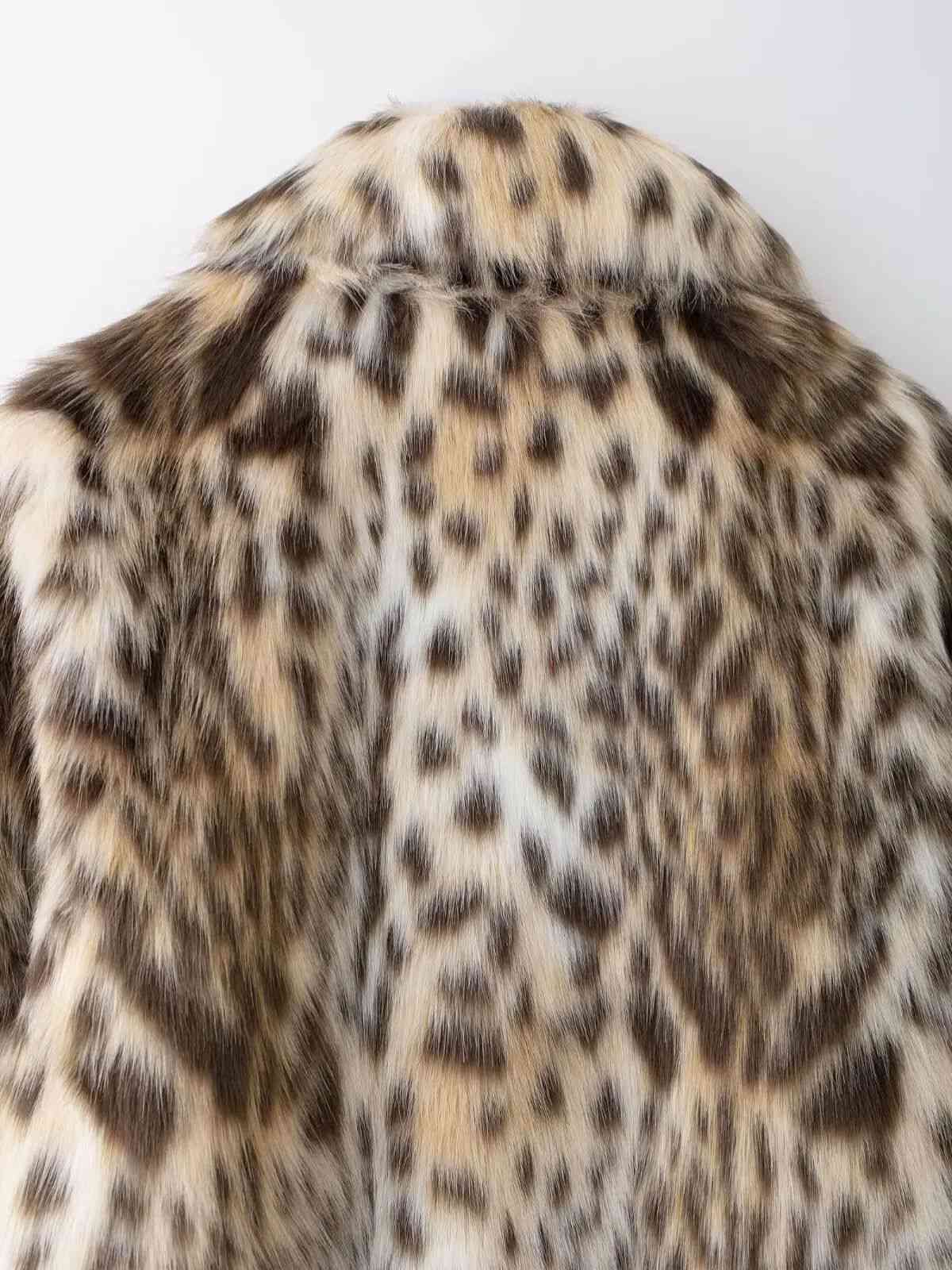 Brown 1980s Leopard Print Faux Fur Coat - Image 8