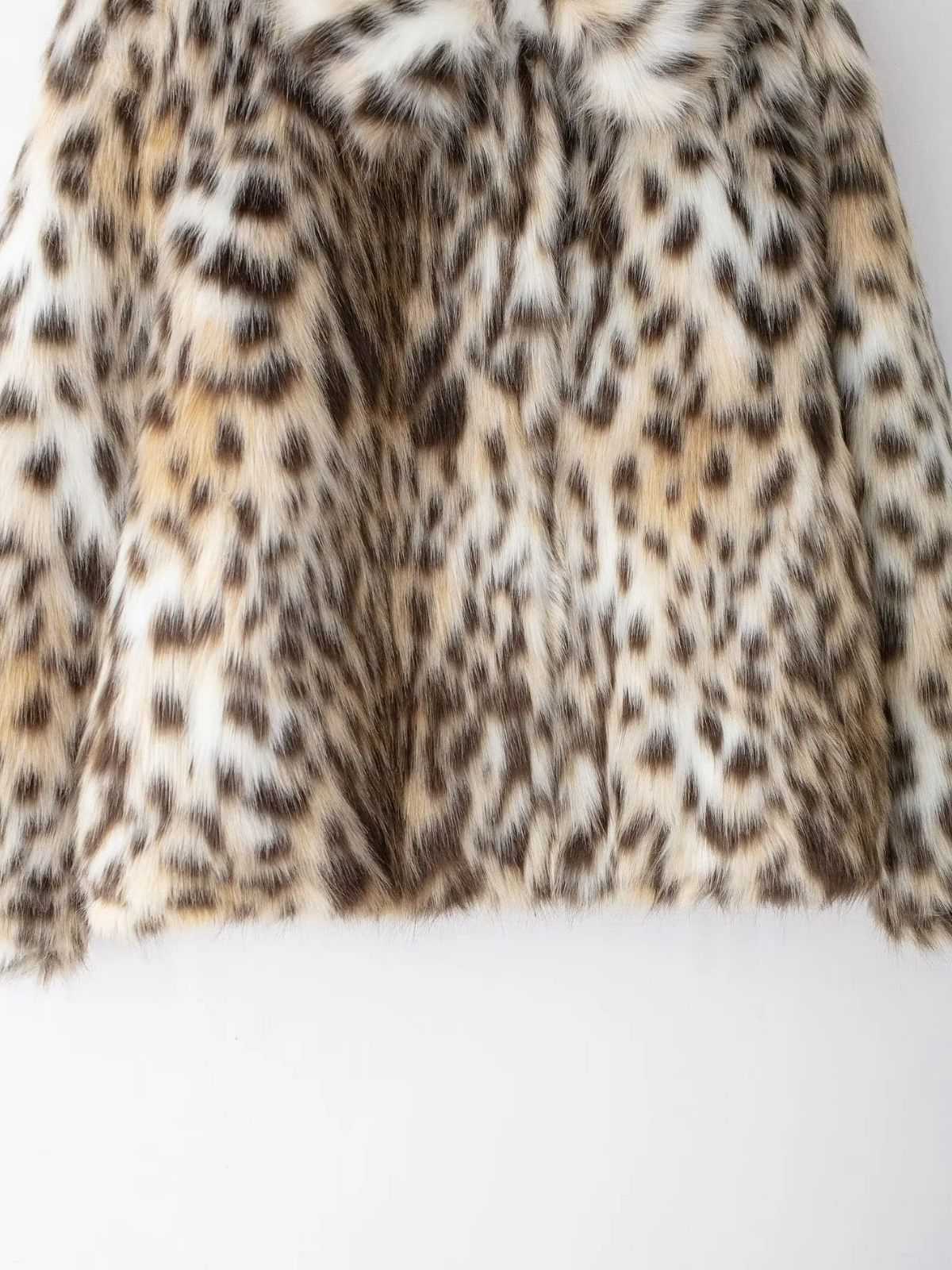 Brown 1980s Leopard Print Faux Fur Coat - Image 9