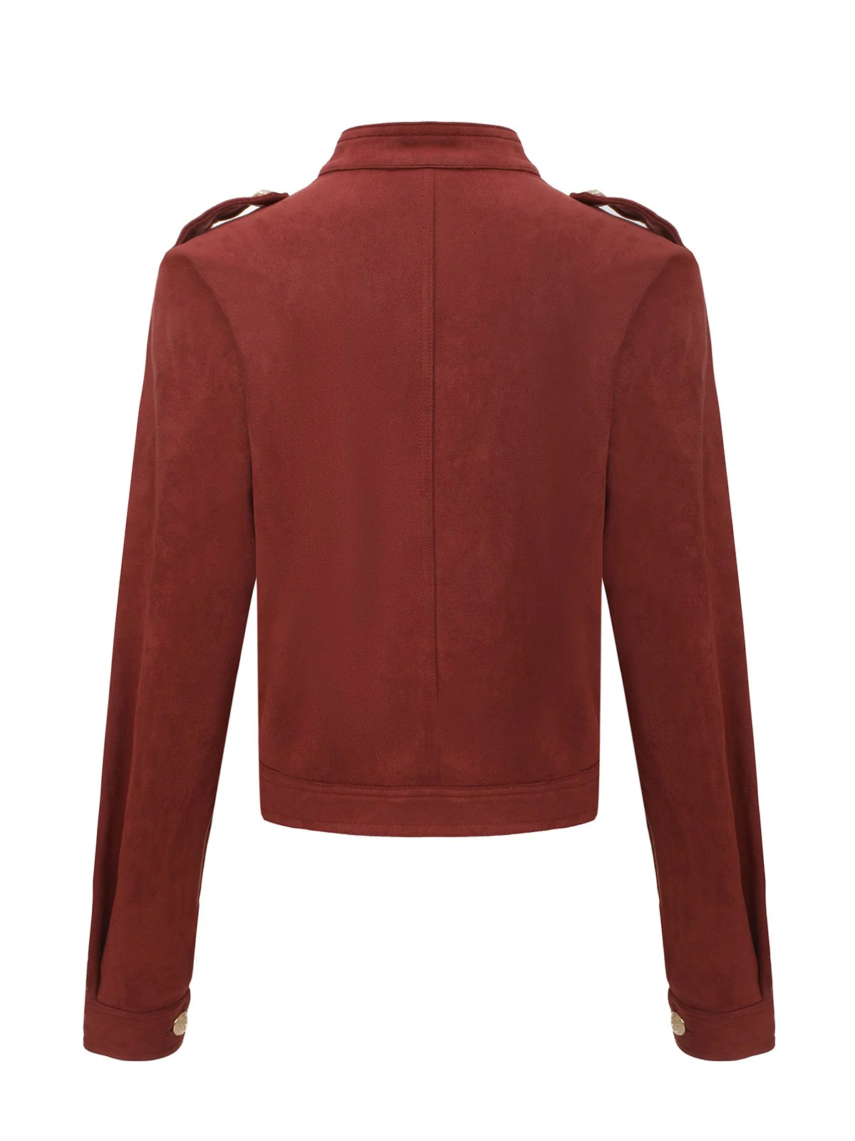 Brown 1980s Stand Collar Suede Cropped Jacket - Image 3